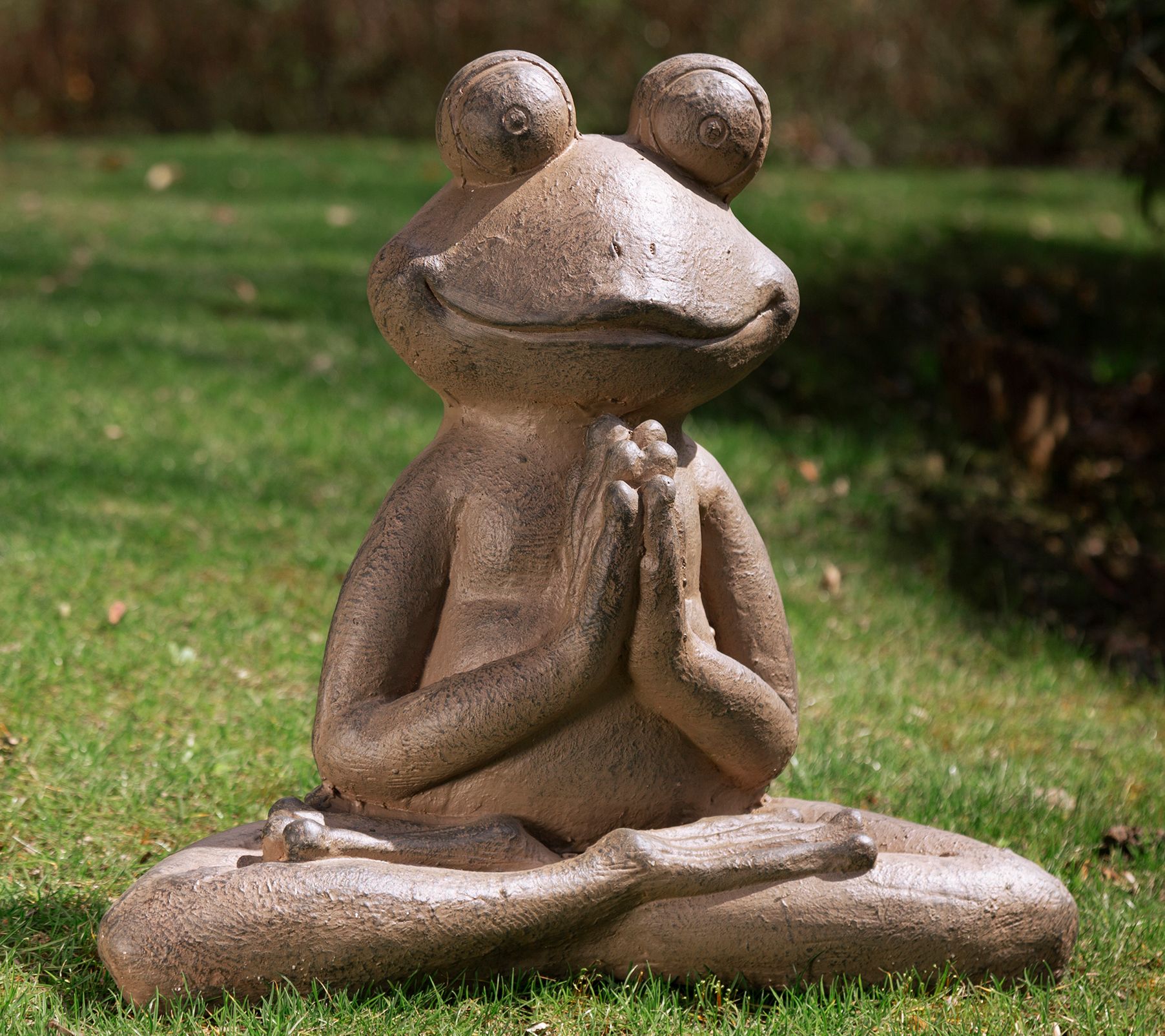 outdoor yoga frog statue