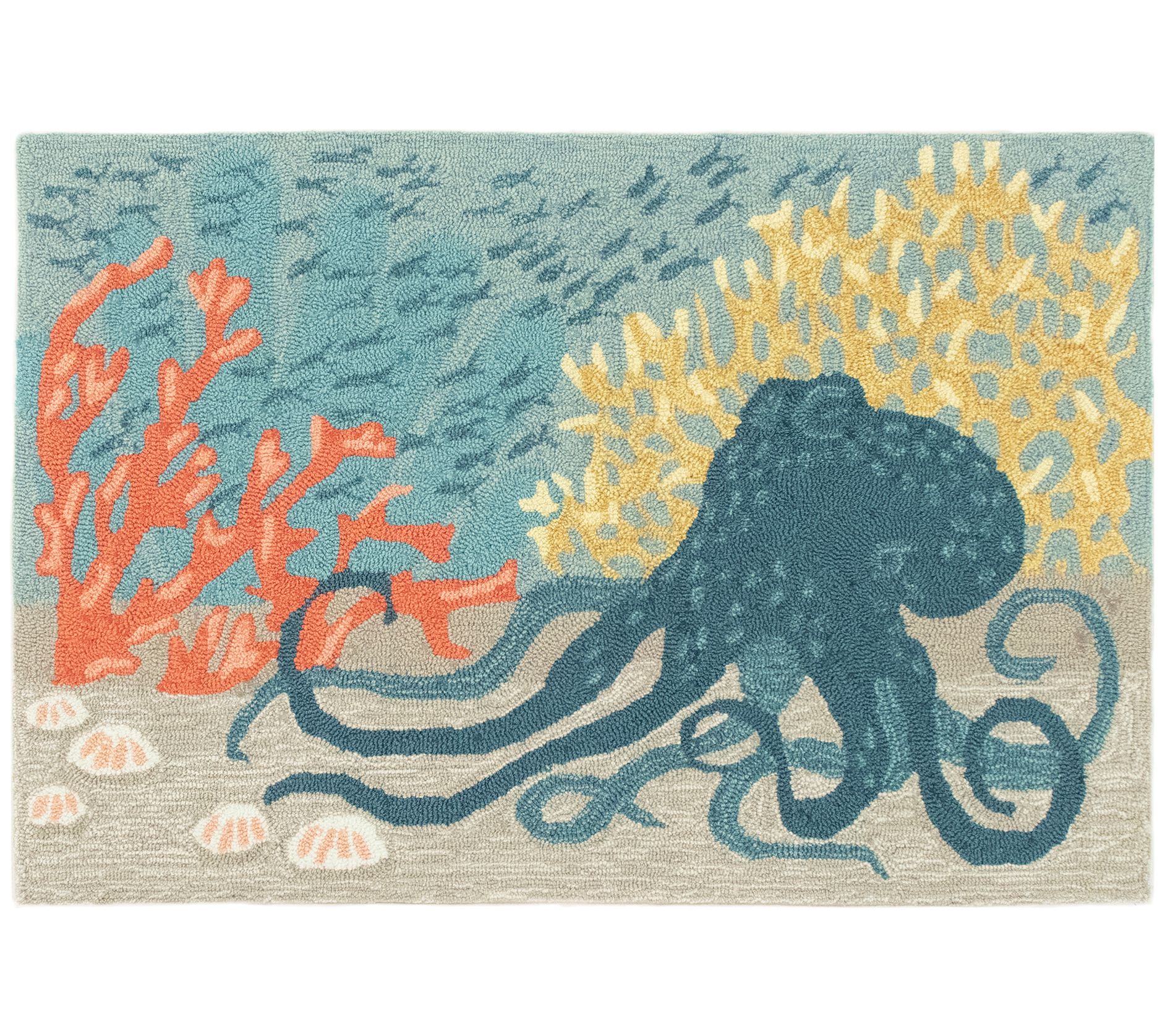 Lush Decor Frontporch Octopus Rug Ocean 24" x6"
