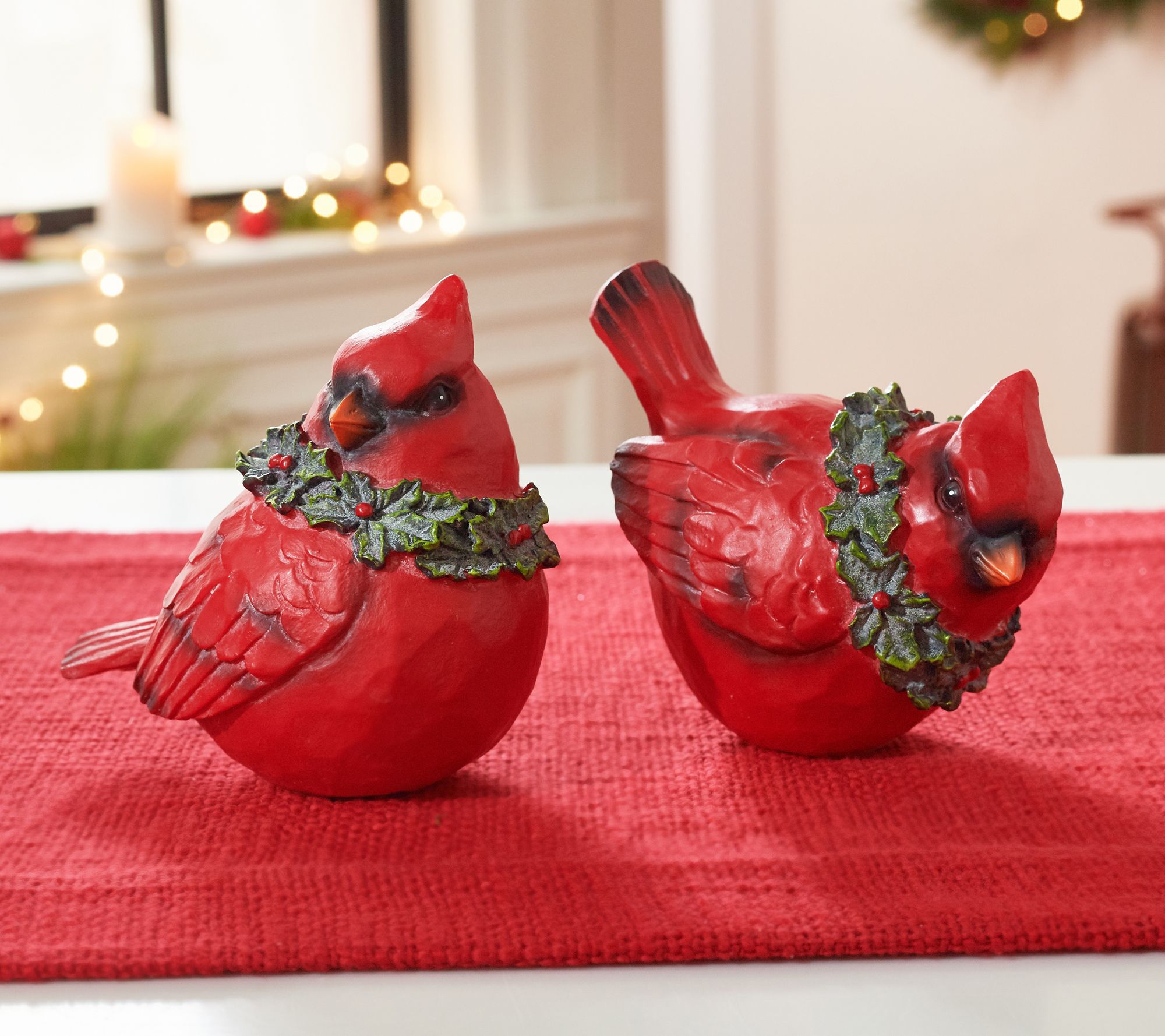 winter bird figurines