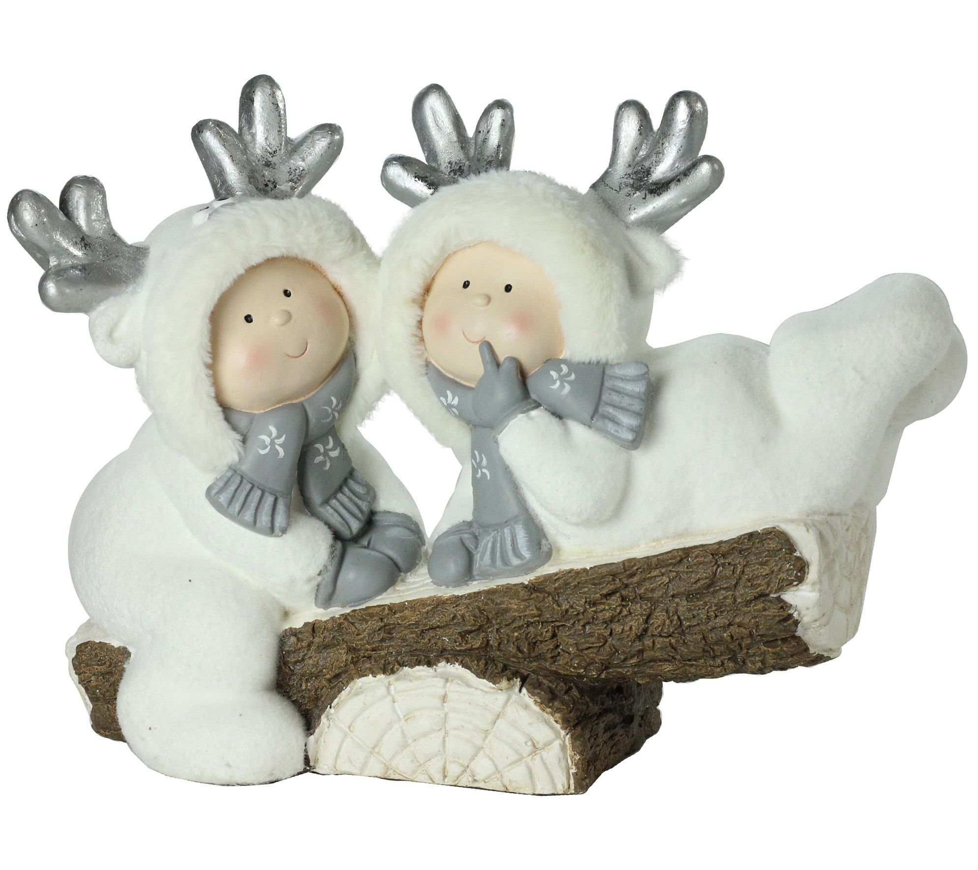 Northlight 18.5" White Winter Smiling Childrenn Seesaw Decor