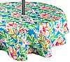 Design Imports Summer Floral Tablecloth w/ Zipper 60" Round