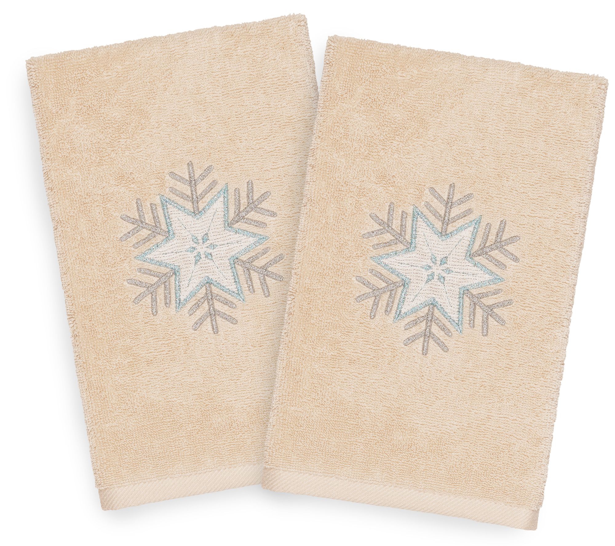 Linum Home Textiles Christmas Crystal 2-Piece Hand Towels