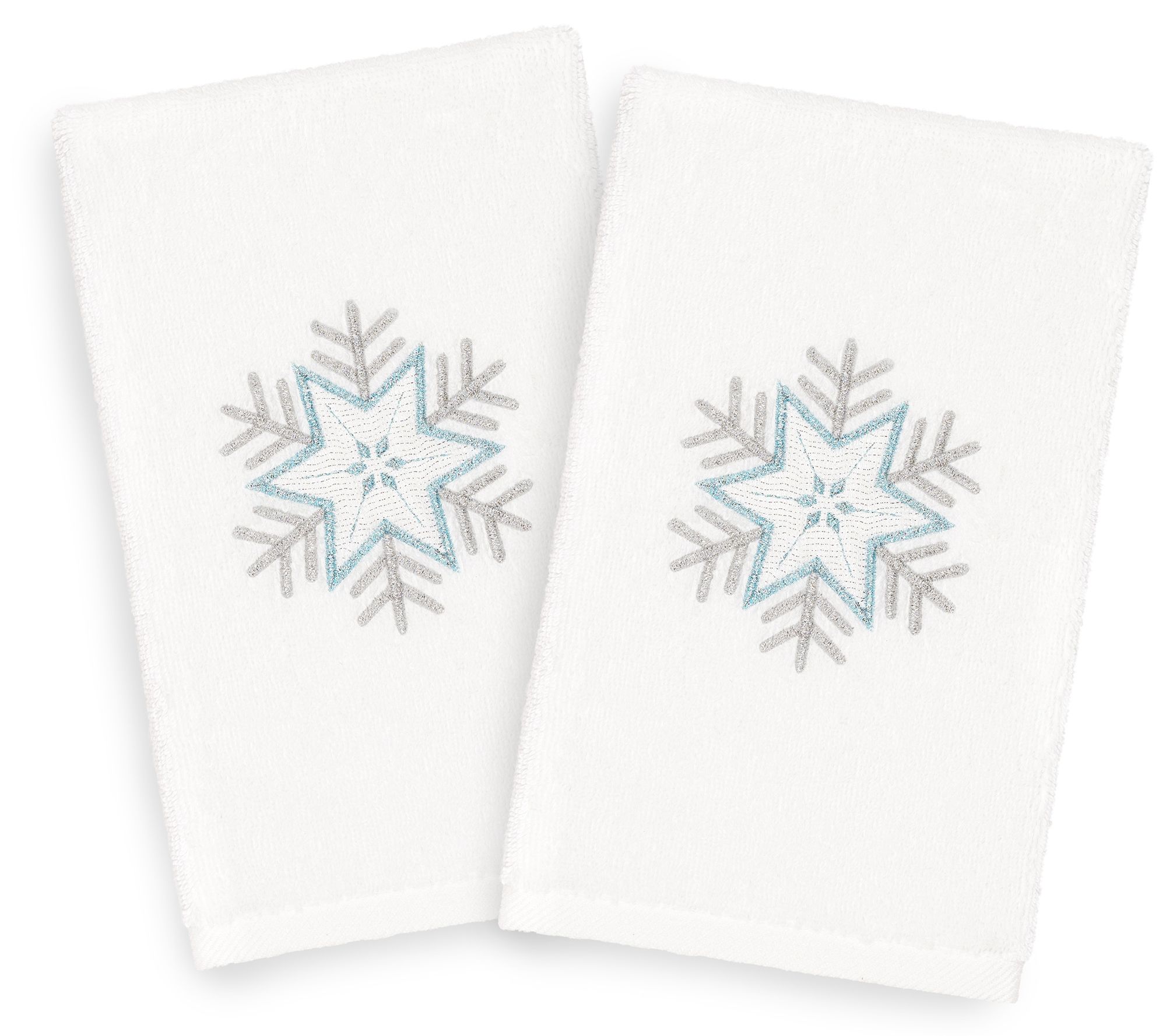 Linum Home Textiles Christmas Crystal 2-Piece Hand Towels
