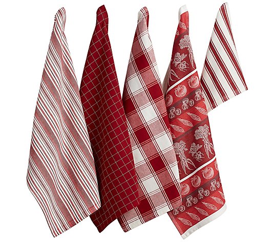 Design Imports 5-Piece Kitchen Towel & Dishcloth Set