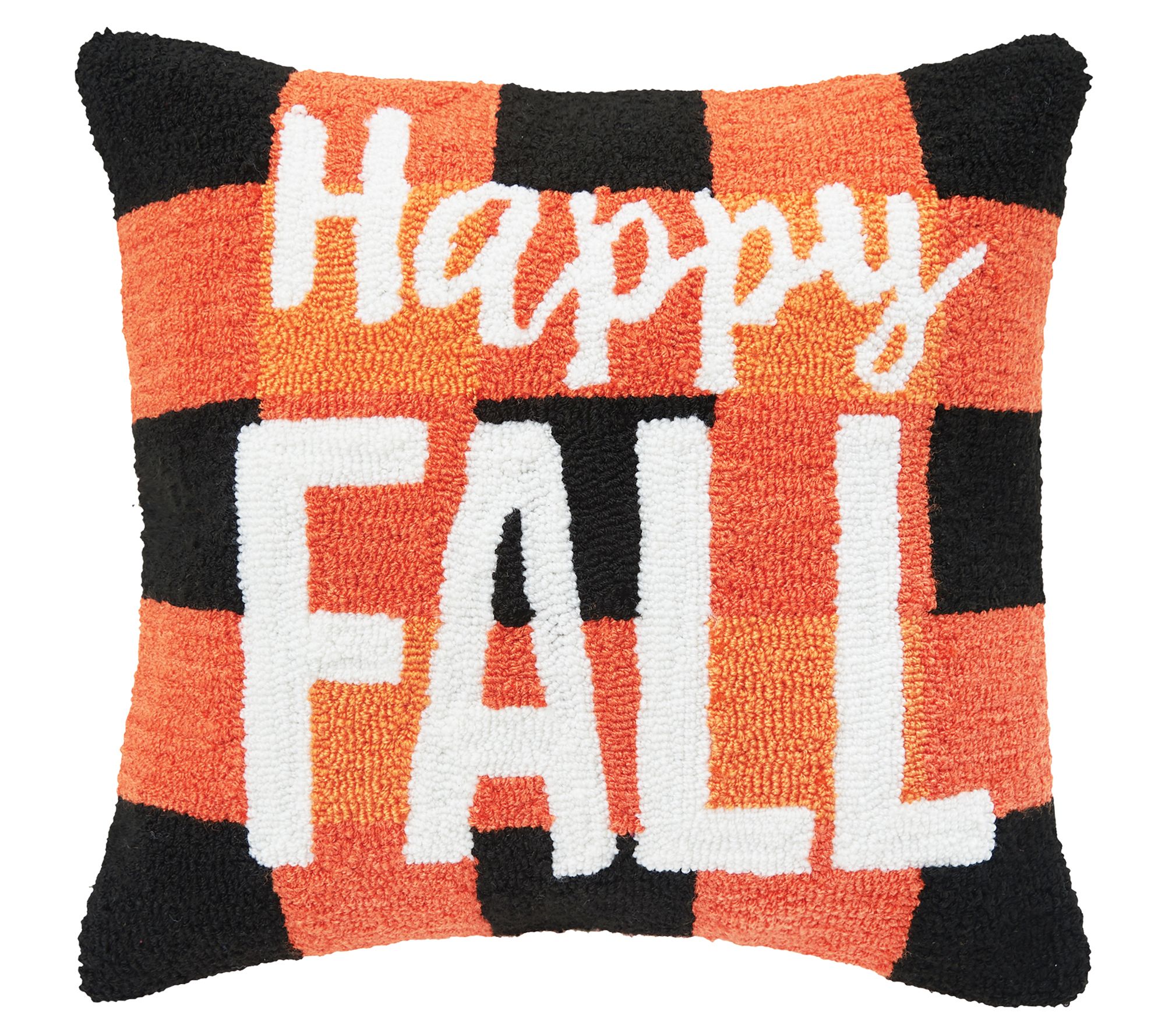 Fall Season Decorative Single Throw Pillow Hello Autumn 18 in. x 18 in. White & Orange Square Thanksgiving for Couch, Bedding, Size: 18 x 18