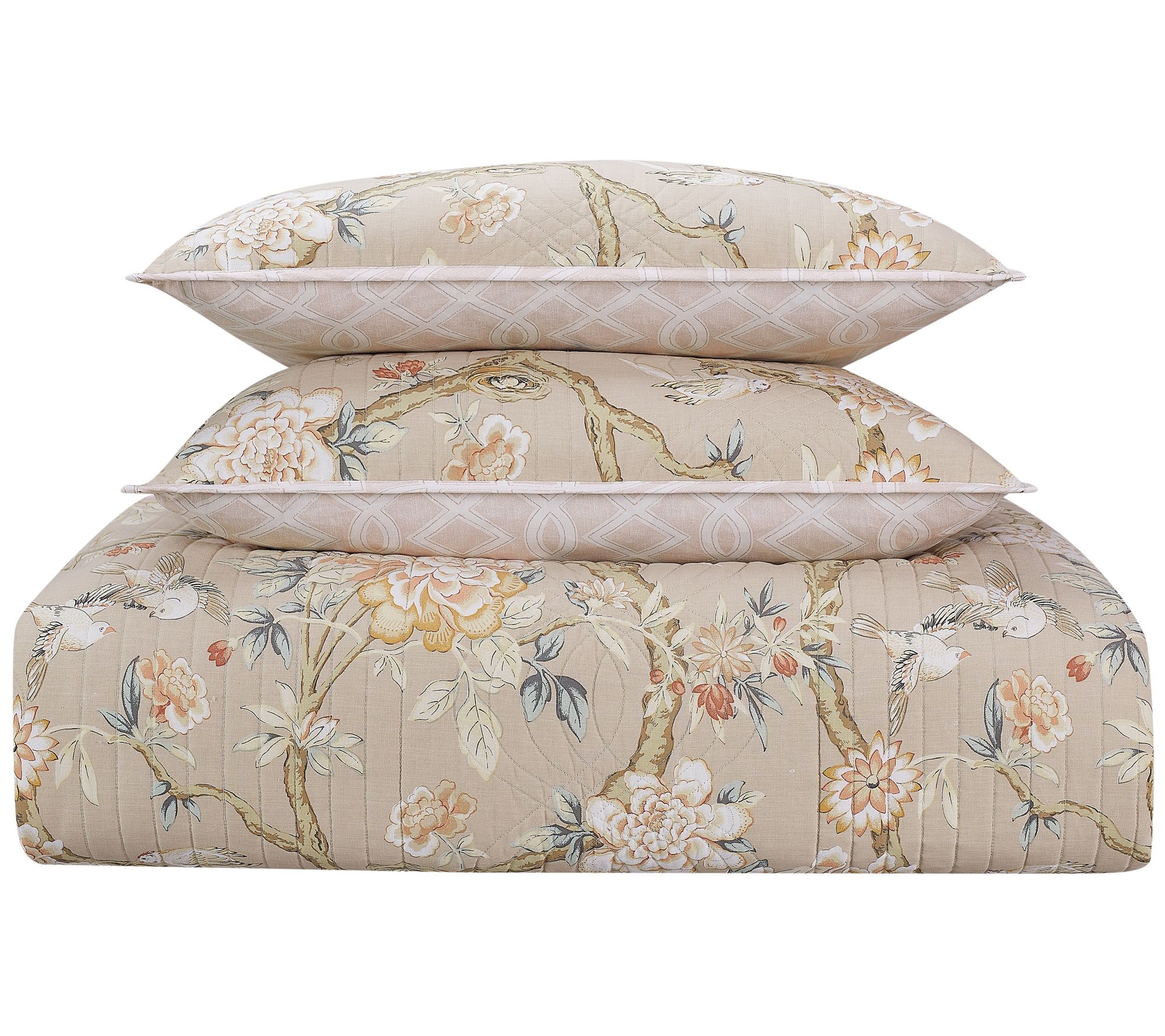 Waverly Mudan 3Piece Twin Quilt Set