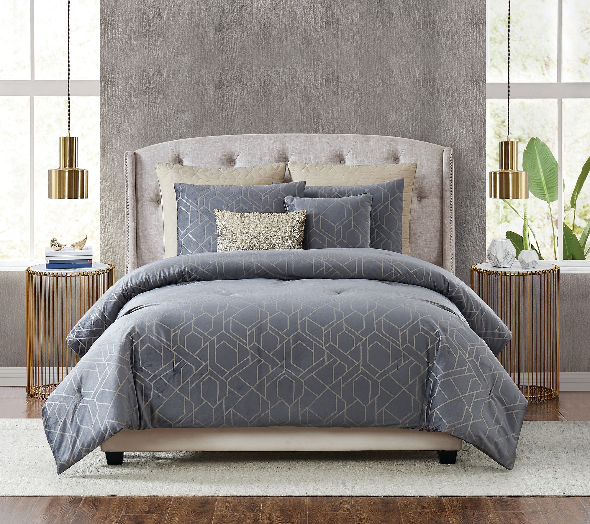 5th Avenue Lux Madison 7-Piece King Comforter Set - QVC.com