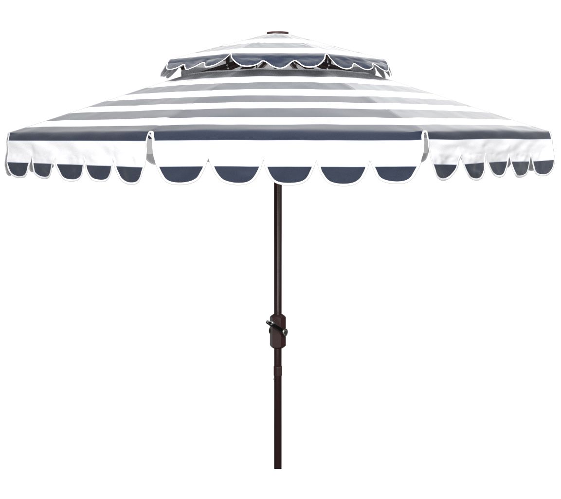 Vienna 9' Round Double Top Crank Umbrella by Safavieh