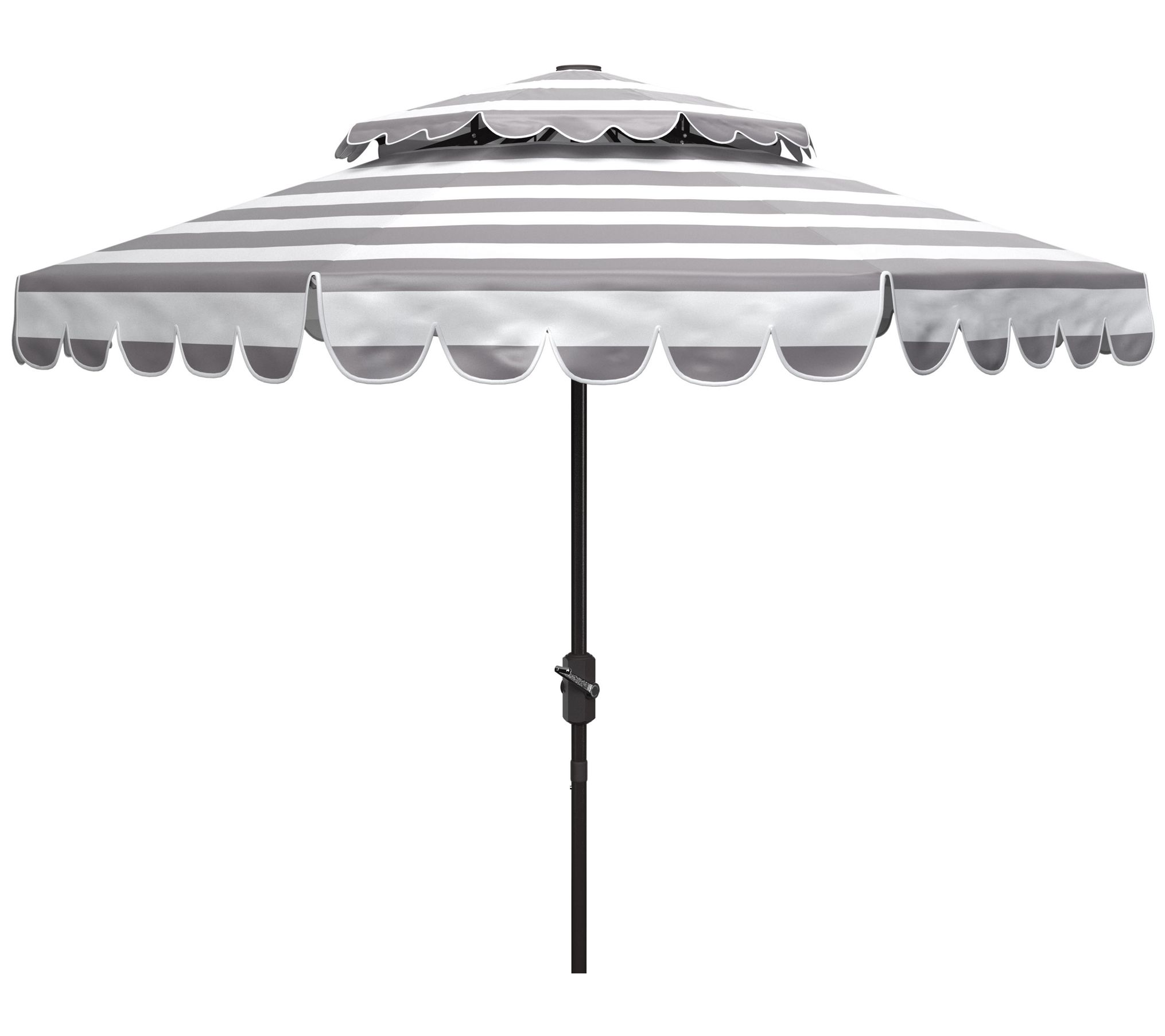Vienna 9' Round Double Top Crank Umbrella by Safavieh