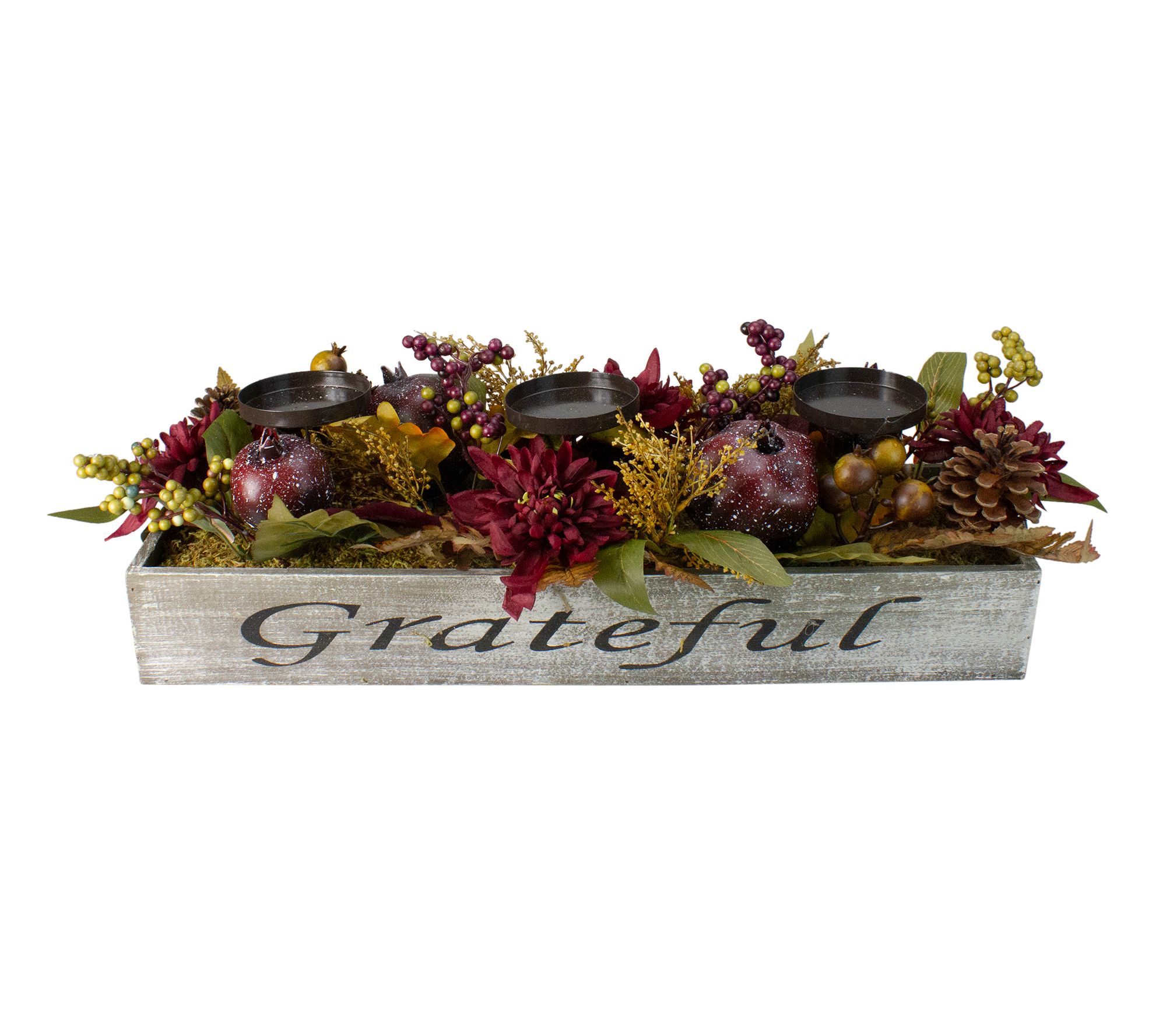 Northlight 24" Harvest Candleholder in "Grateful" Wooden Box