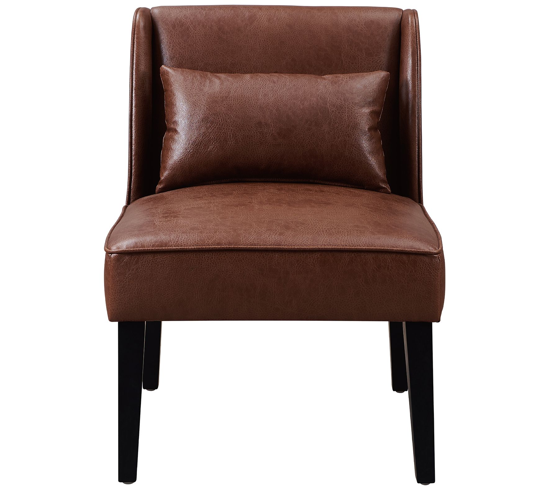 Versanora Brown Lounge Chair with Pillow and Wooden Legs