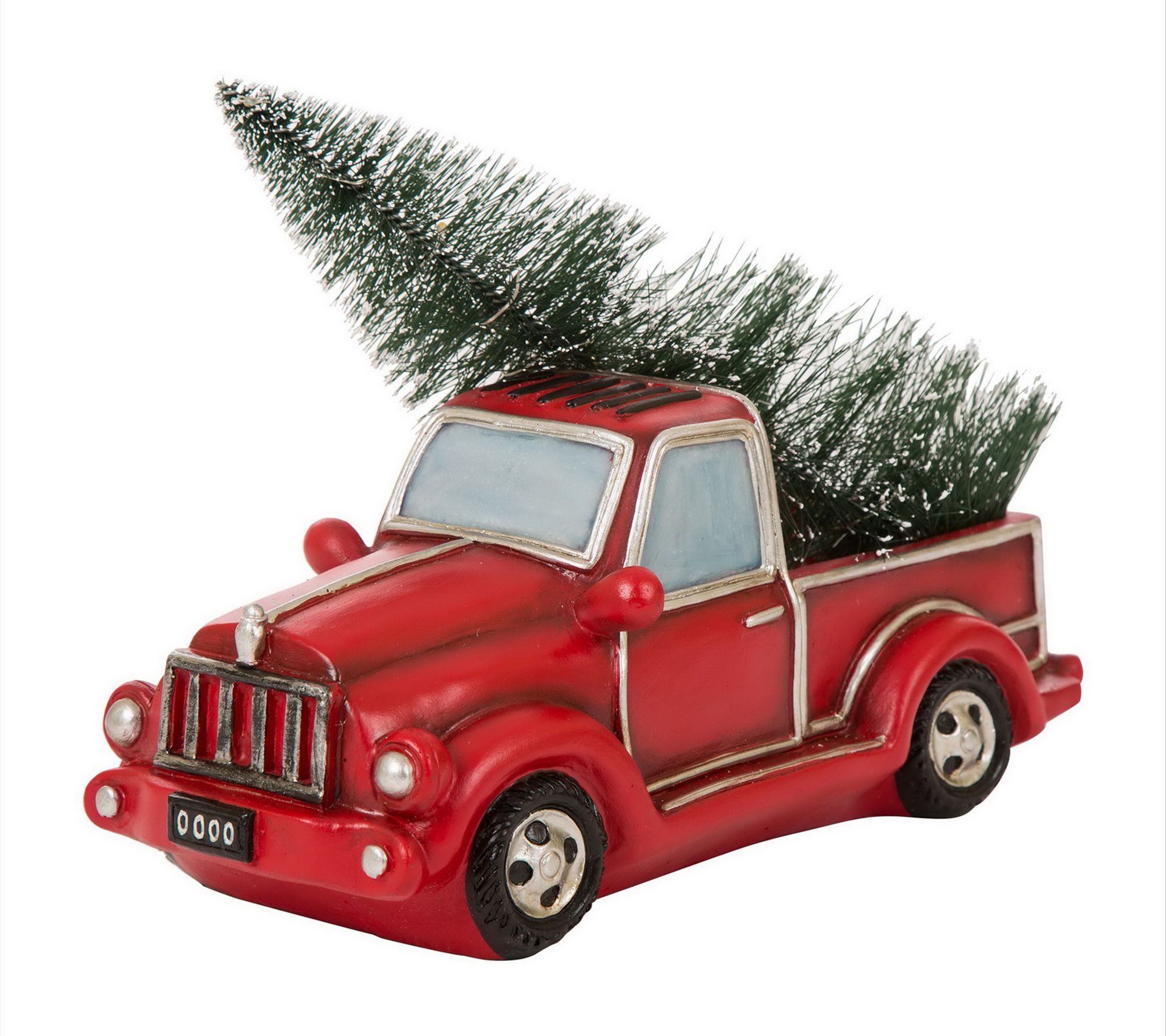 Glitzhome Lighted Vintage Red Chritsmas Truck with Tree