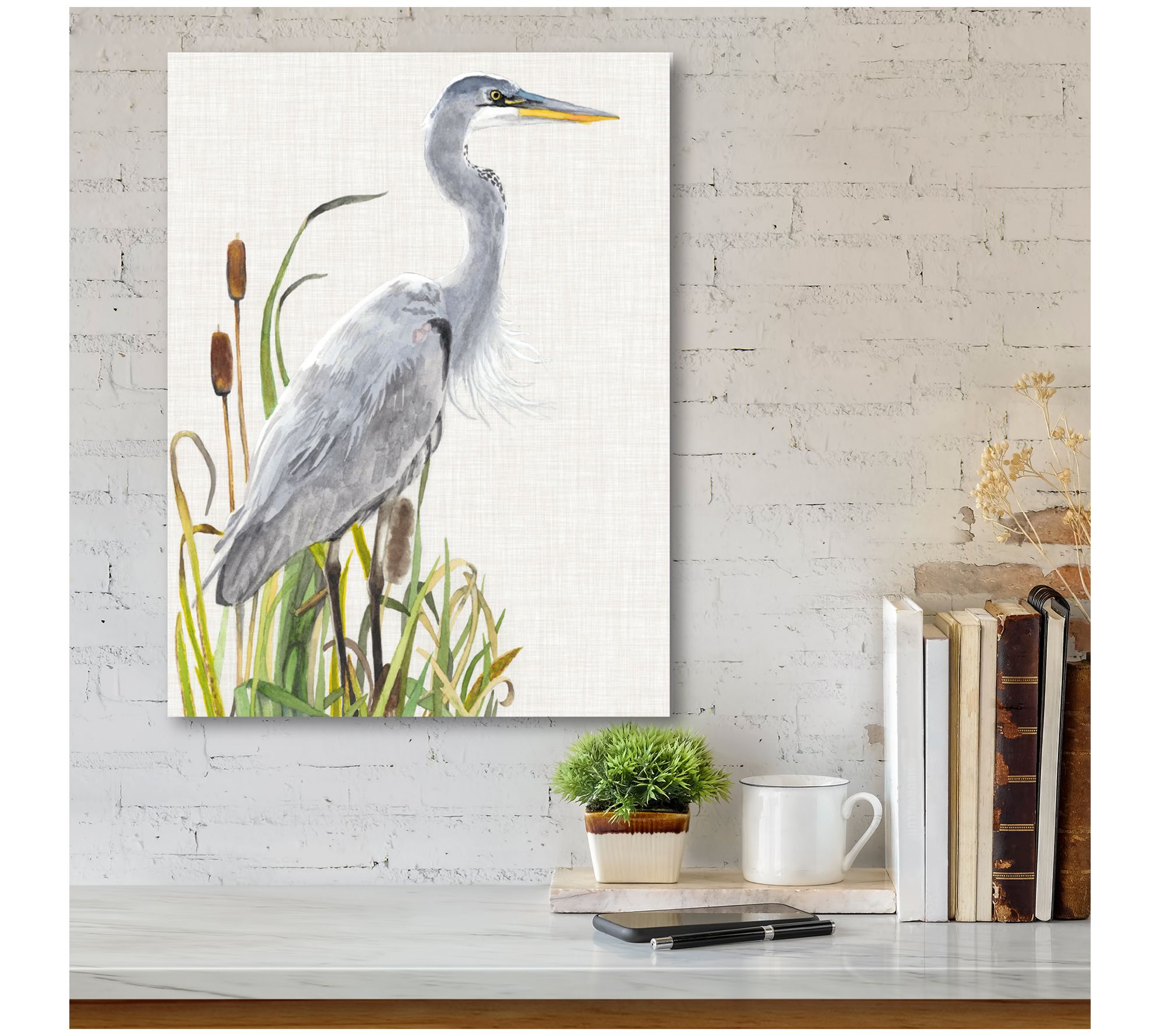 Courtside Market Waterbirds & Cattails I 16x20Canvas Wall Art - QVC.com