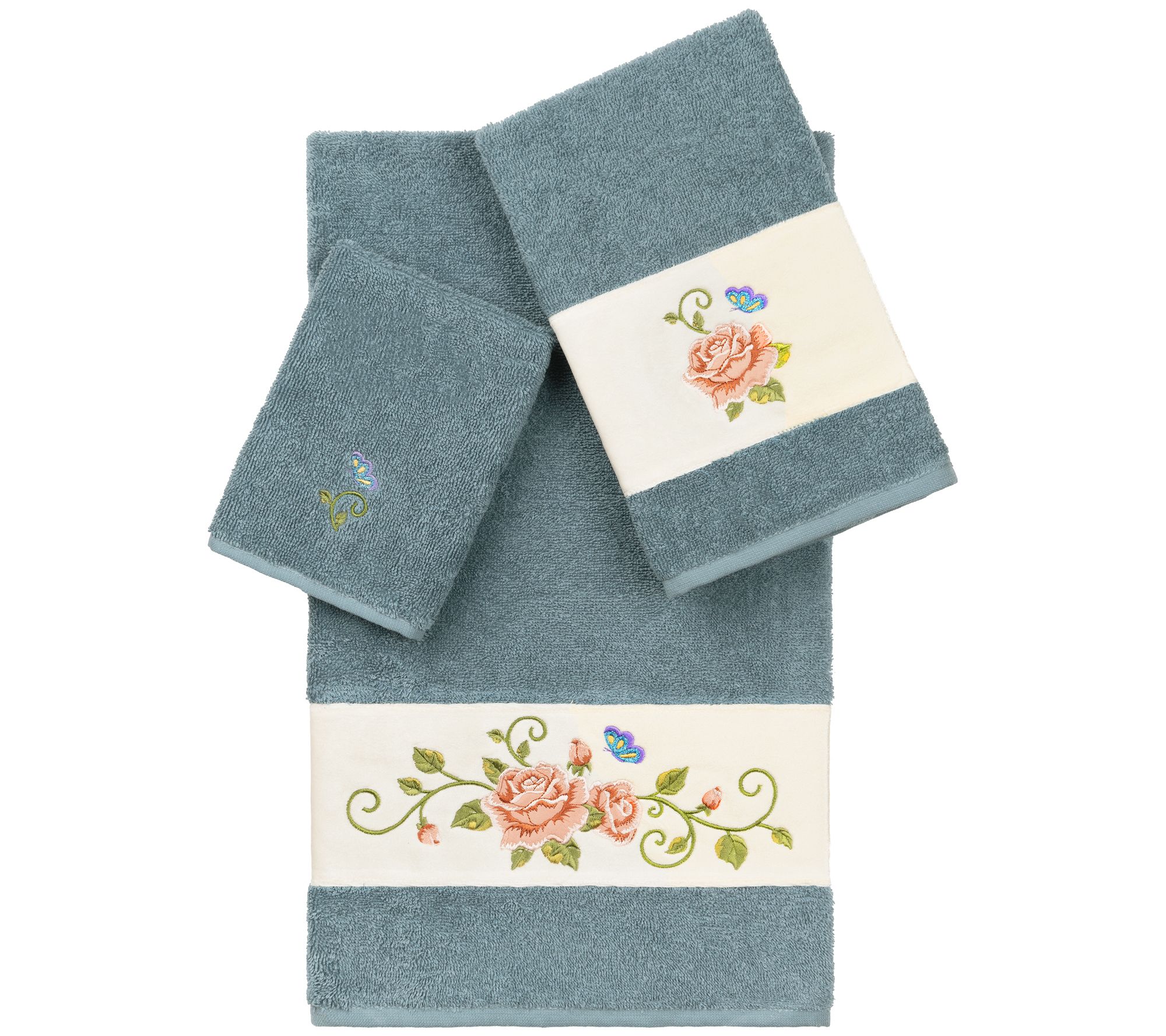 Linum Home Textiles Rebecca 3PC Embellished Towel Set
