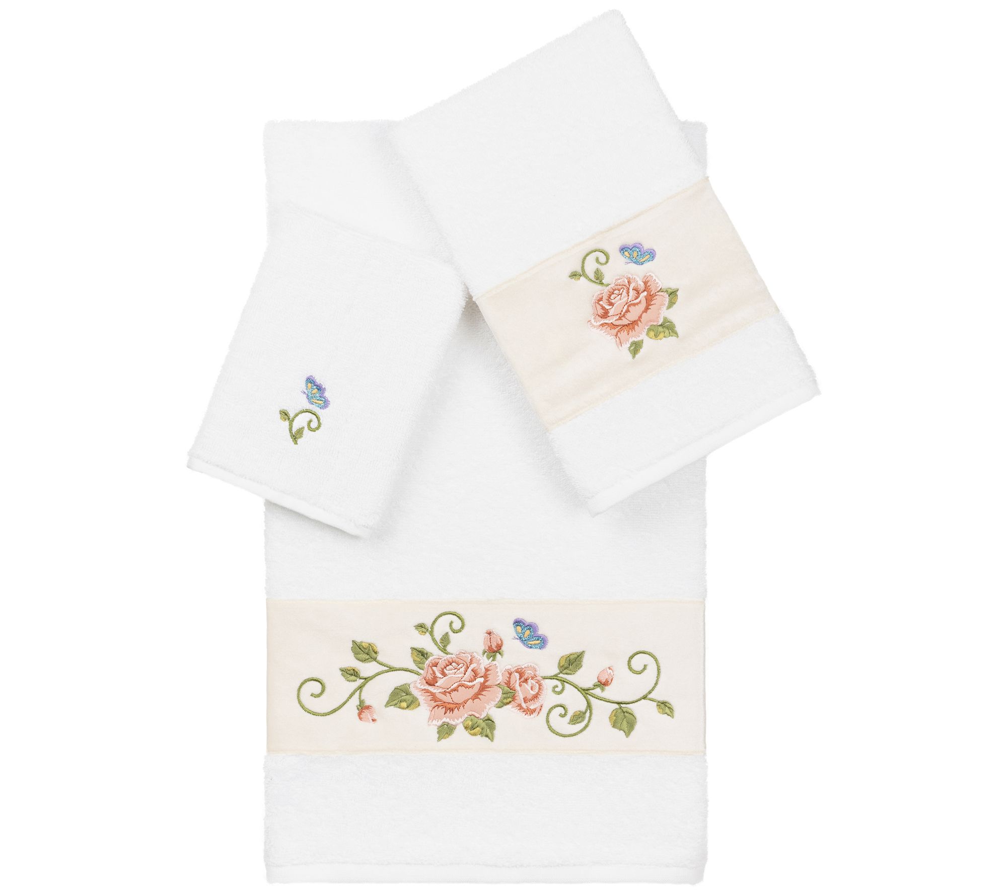 Linum Home Textiles Rebecca 3PC Embellished Towel Set
