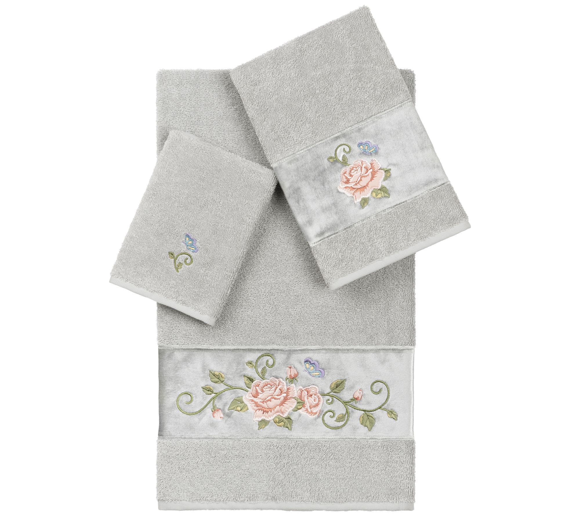 Linum Home Textiles Rebecca 3PC Embellished Towel Set