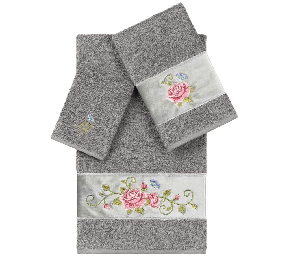 Linum Home Textiles Rebecca 3PC Embellished Towel Set