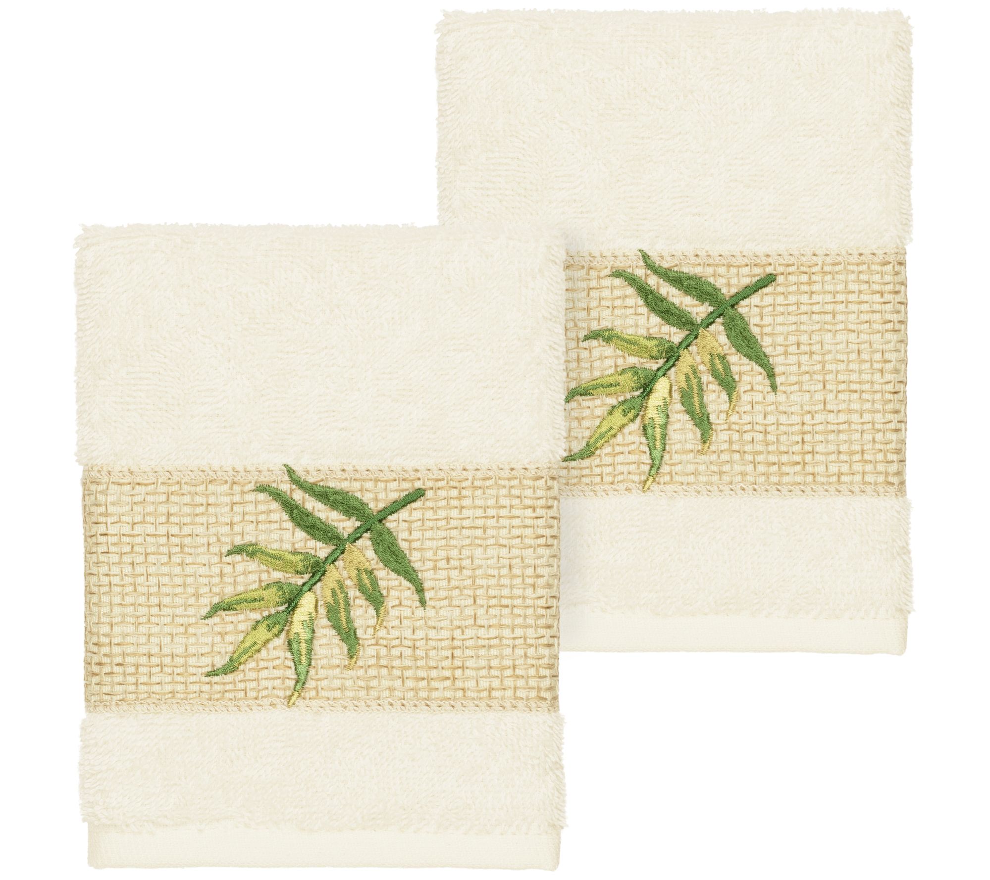 Linum Home Textiles Zoe 2PC Embellished Washcloth Set