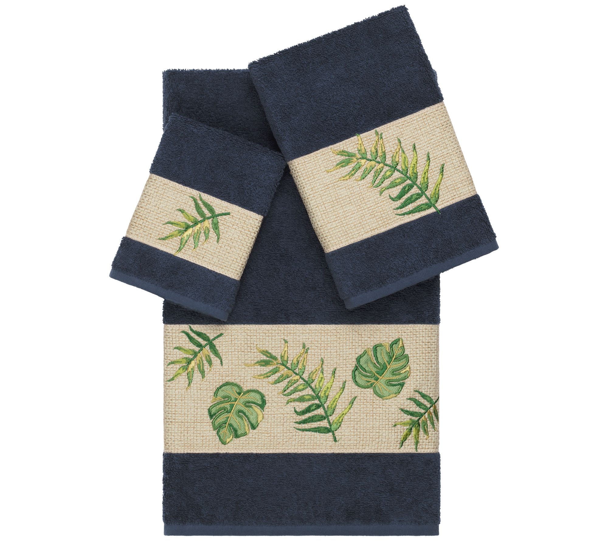 Linum Home Textiles Zoe 2PC Embellished Washcloth Set