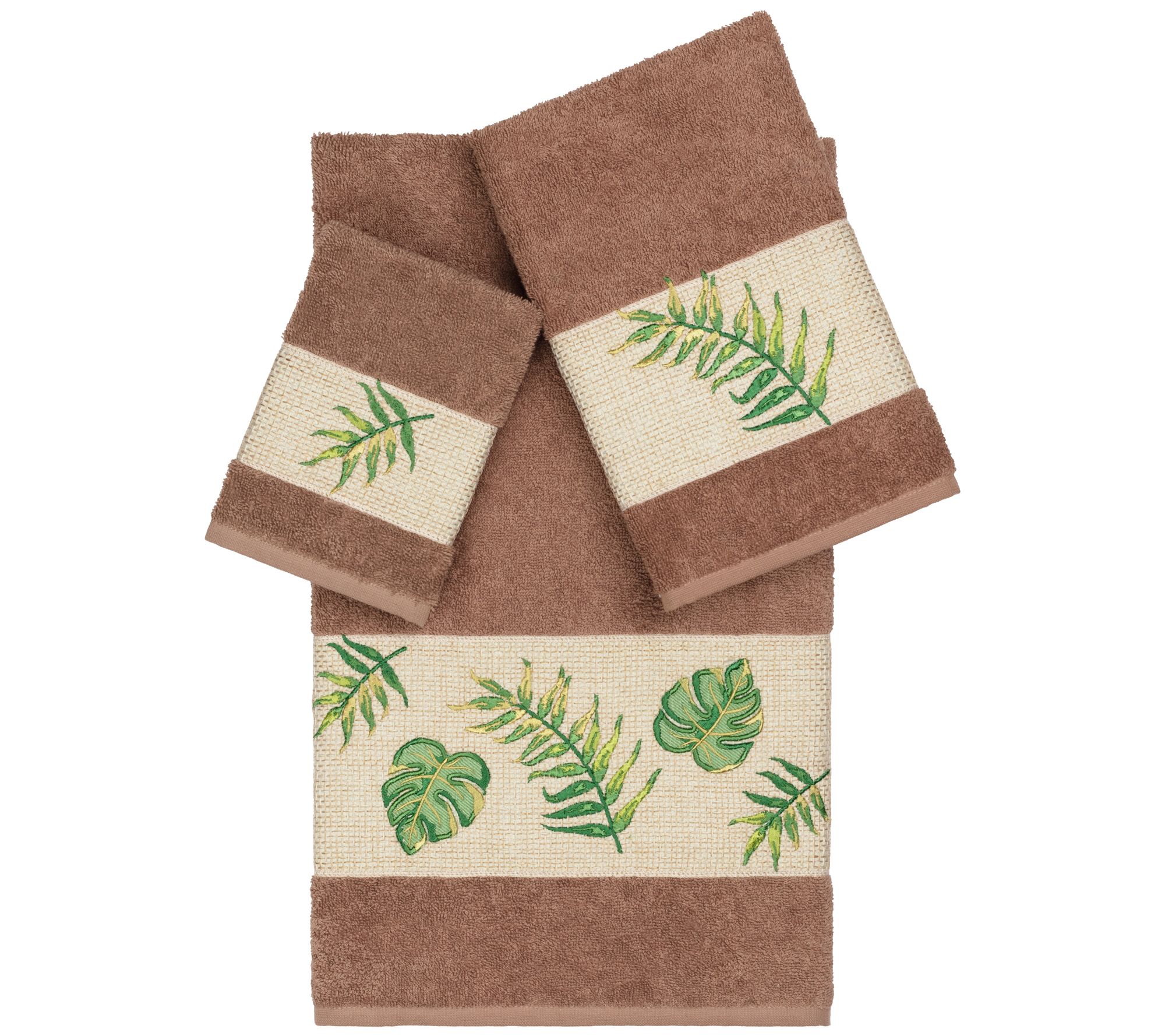 Linum Home Textiles Zoe 2PC Embellished Washcloth Set