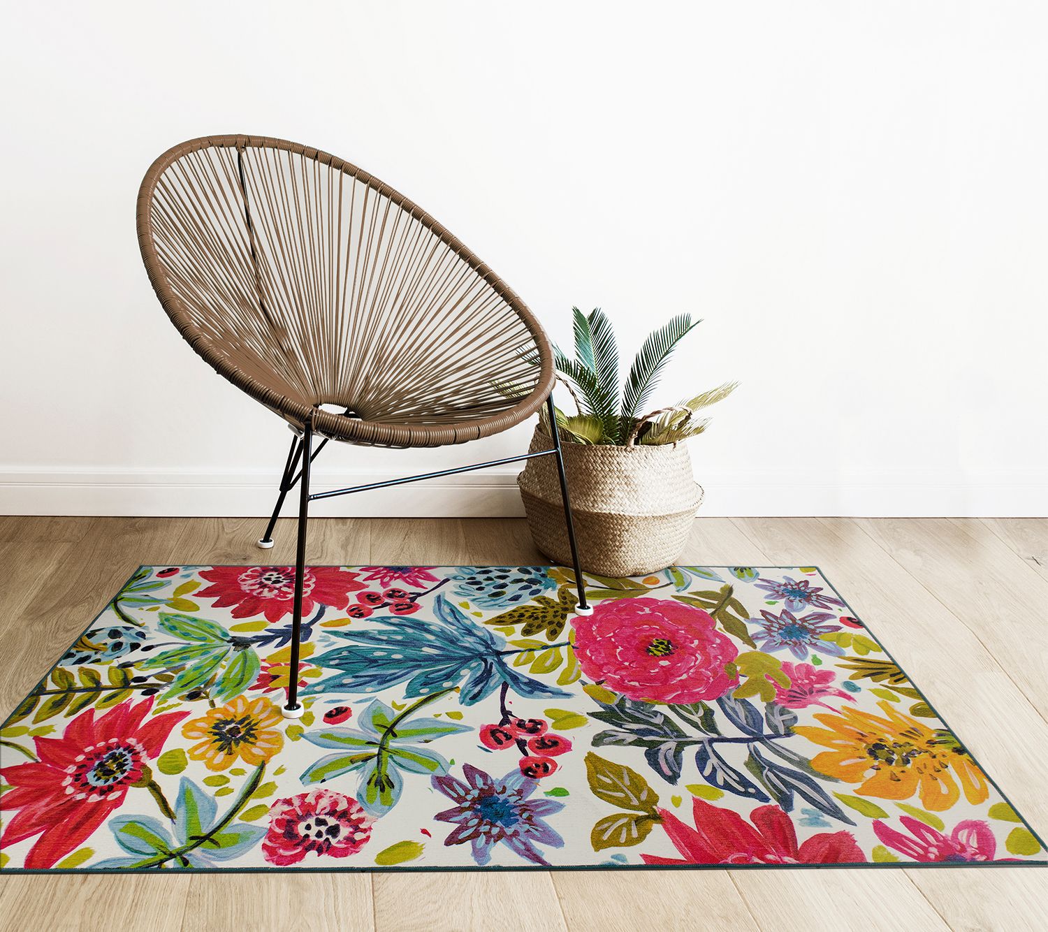 My Magic Carpet Washable Rug Floral Bloom Multicolor 3'X5'
