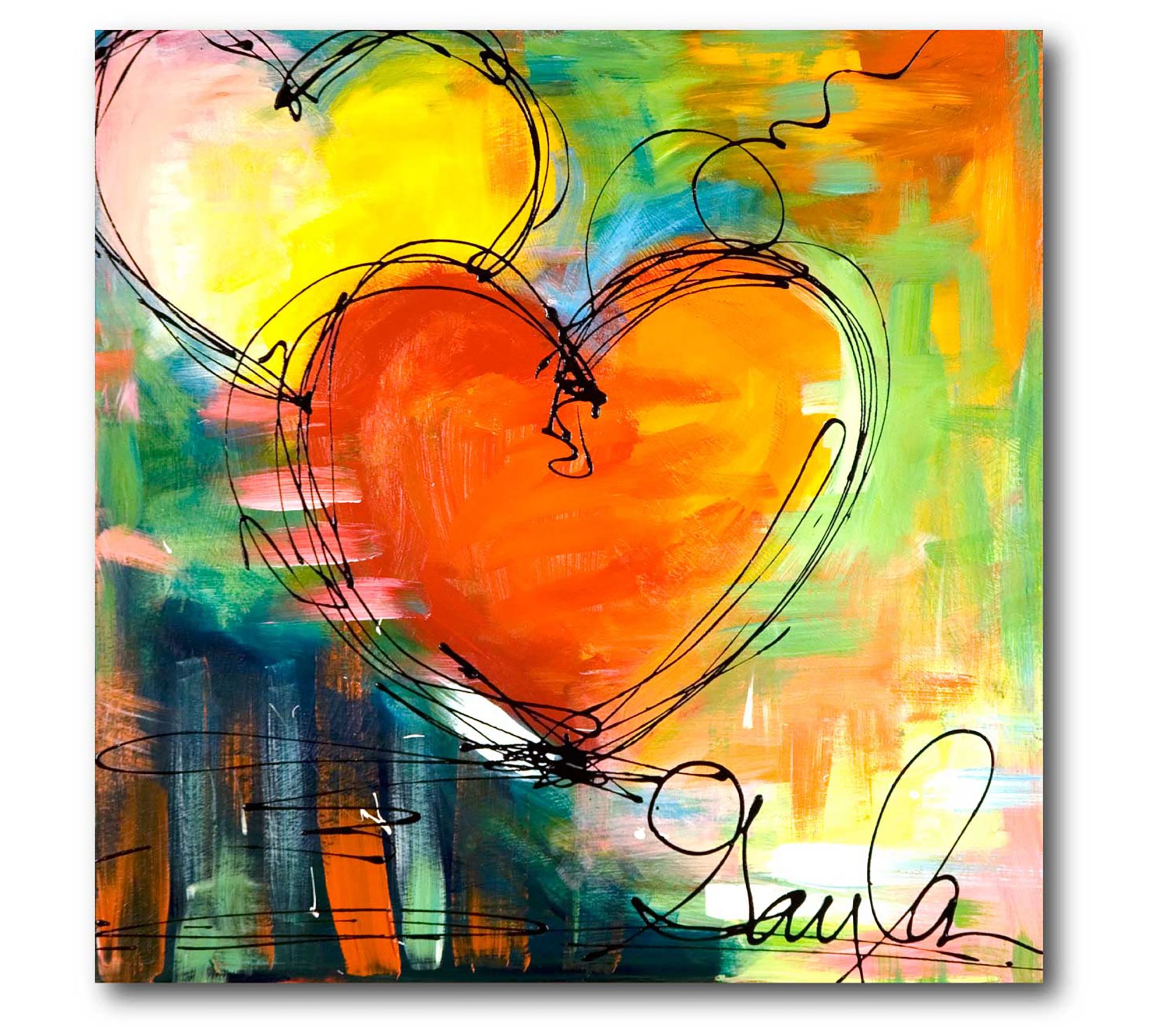Courtside Market Heart IV 16x16 Canvas Wall Art