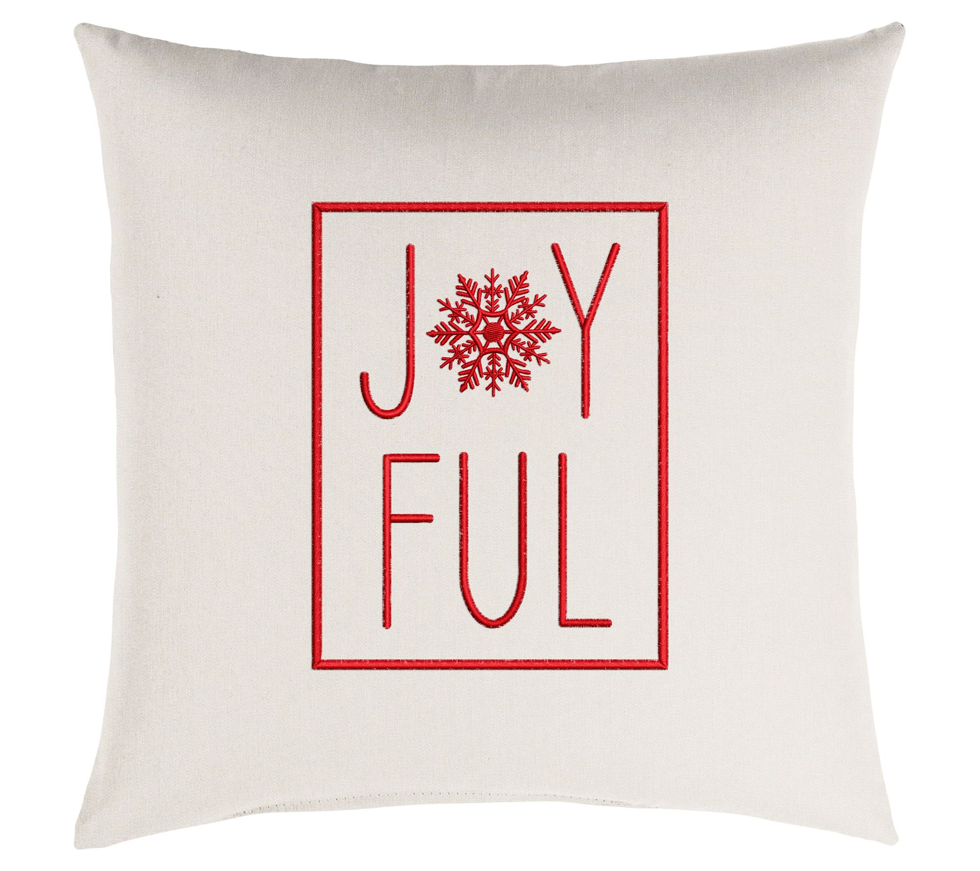 Sorra Home Joyful Snowflake 18" Embroidered Sunbrella Pillow
