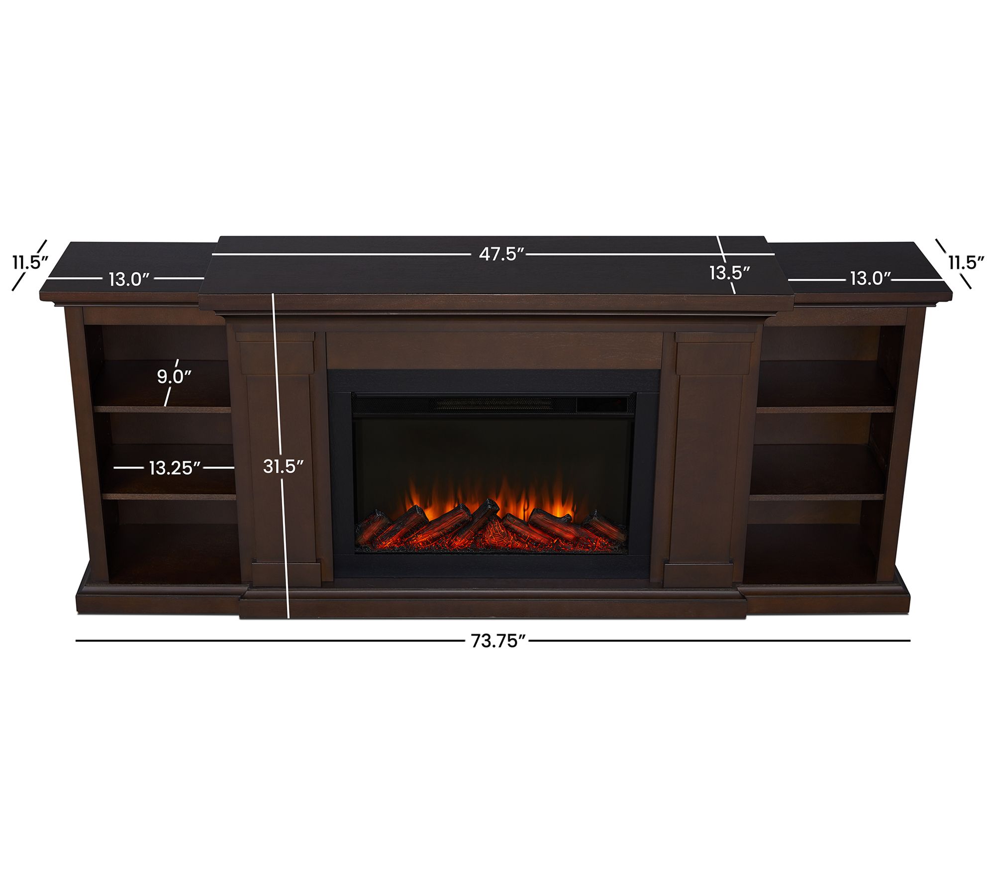 Real Flame Winterset Electric Fireplace Slim Media Console - QVC.com