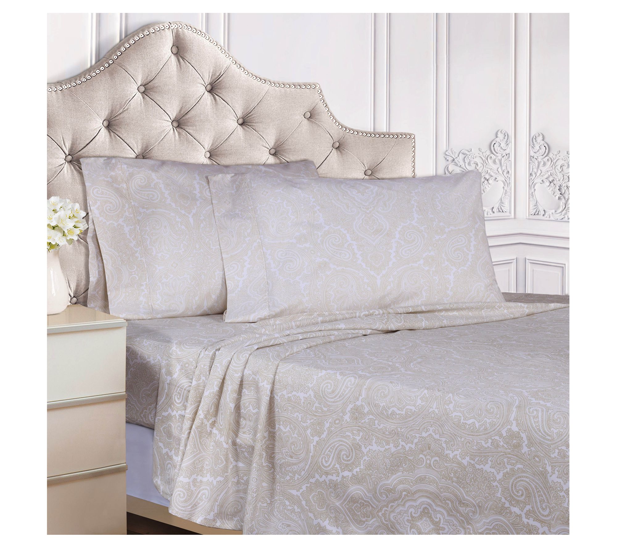 Superior Paisley Cotton and Polyester Blend Shet Set, King