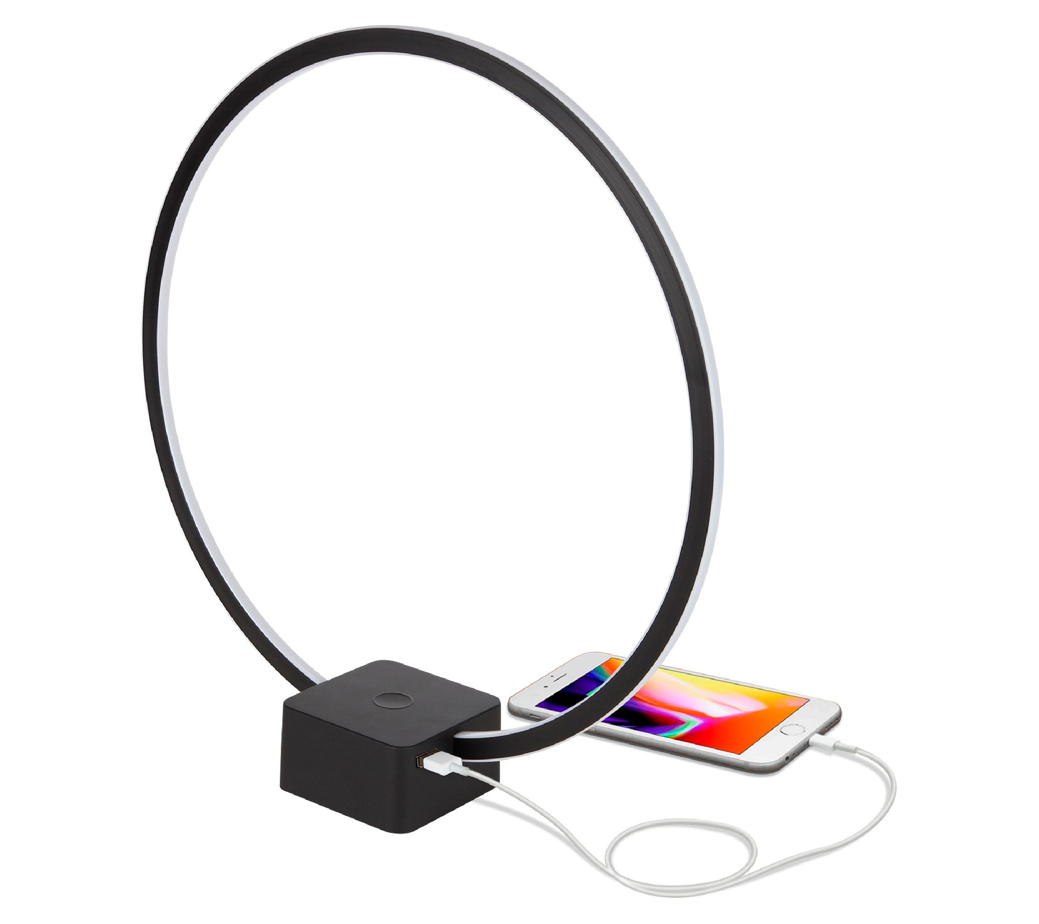 Brightech Circle USB Charging 15 in. LED TableLamp
