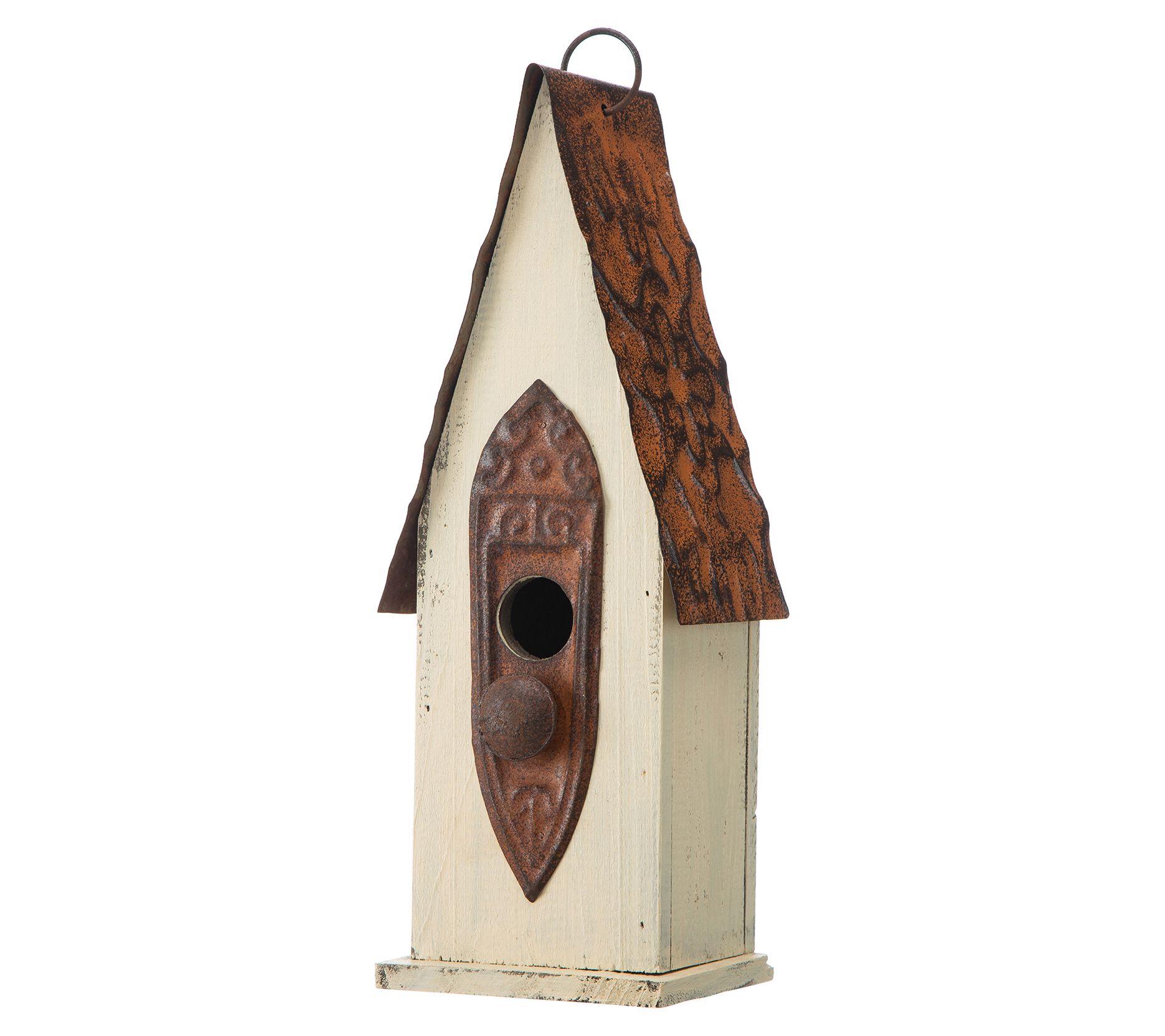 Glitzhome Nordic Chalet Distressed Finish Wood Birdhouse