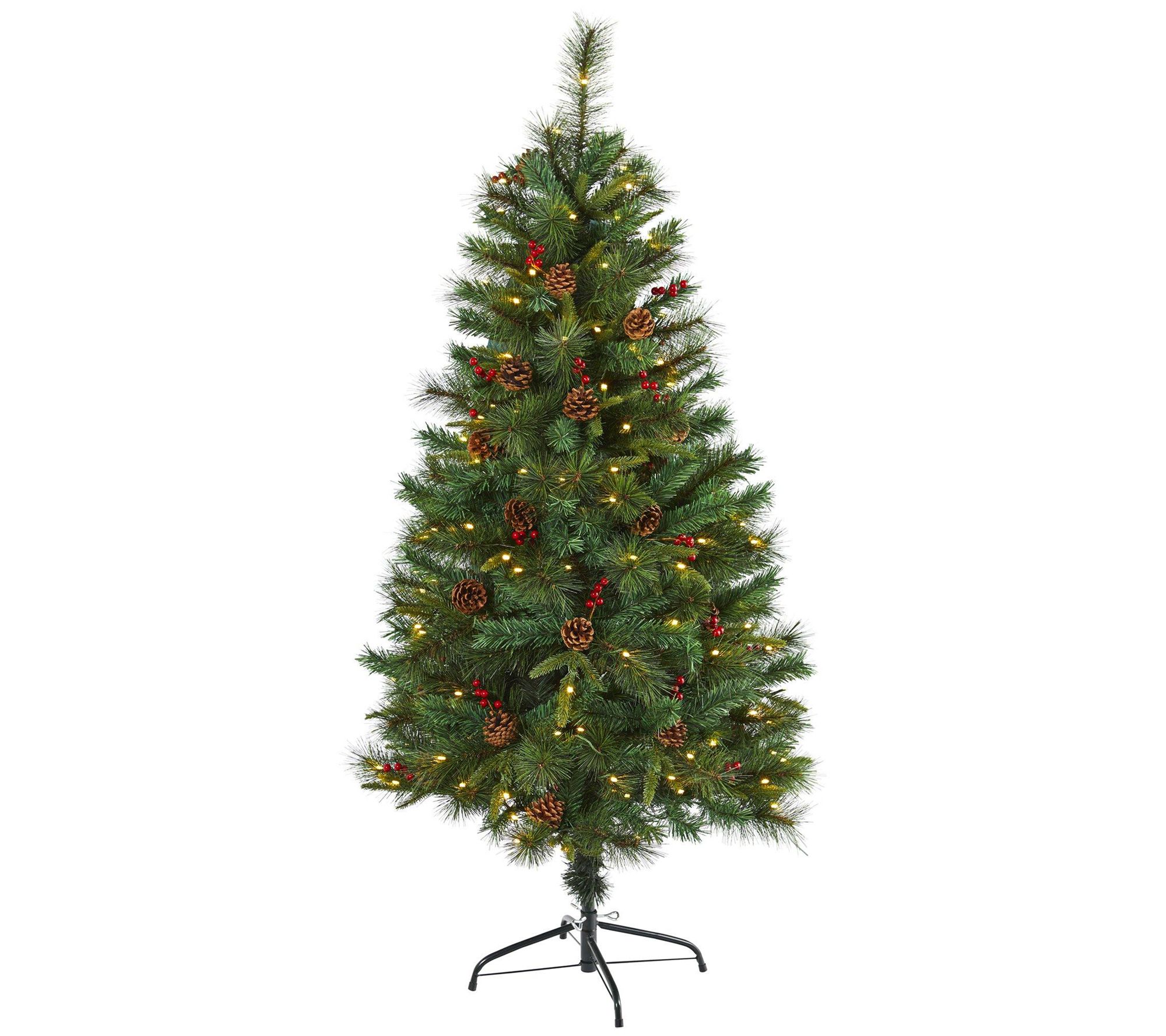 Nearly Natural 5-ft Mixed Pine Christmas Tree w/ LED Lights
