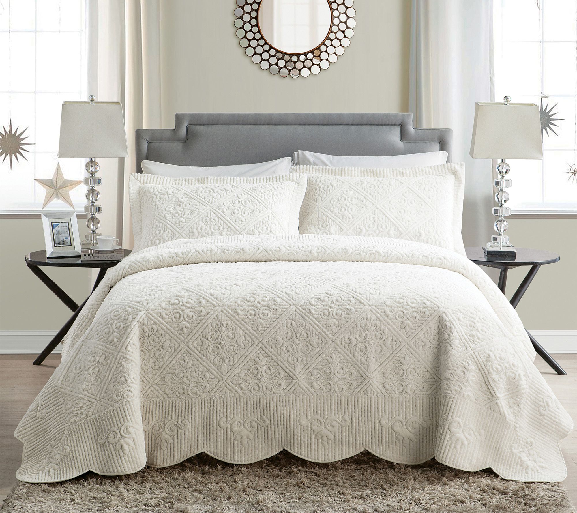 VCNY Home Westland Quilted Plush Bedspread Set,  Full
