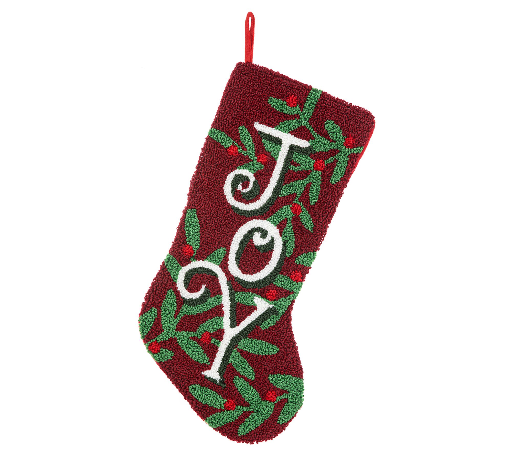 Glitzhome 20"L JOY Hooked Christmas Stocking