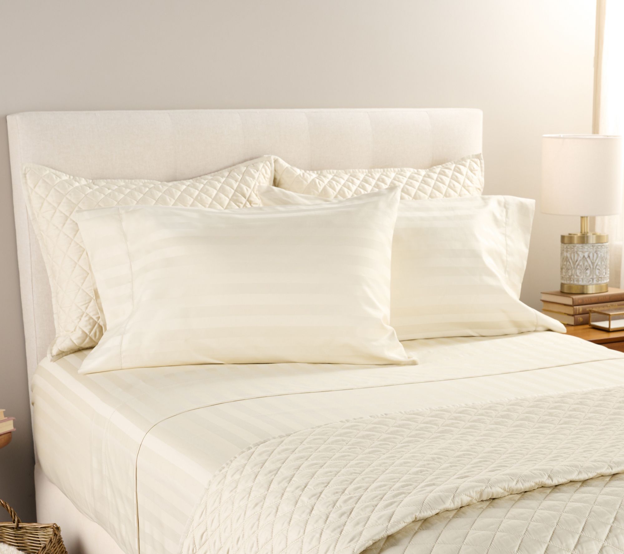 Northern Nights 700TC Cotton Dobby Stripe Sheet Set - King - QVC.com