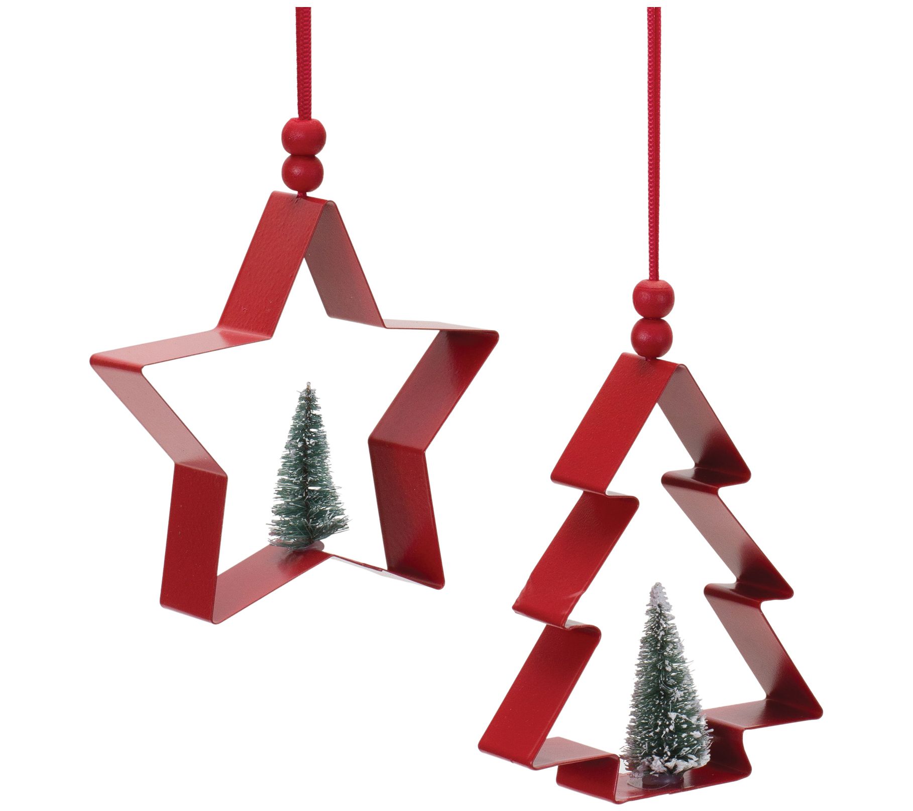 Melrose Star and Pine Tree Cookie Cutter Ornament (Set of 6)