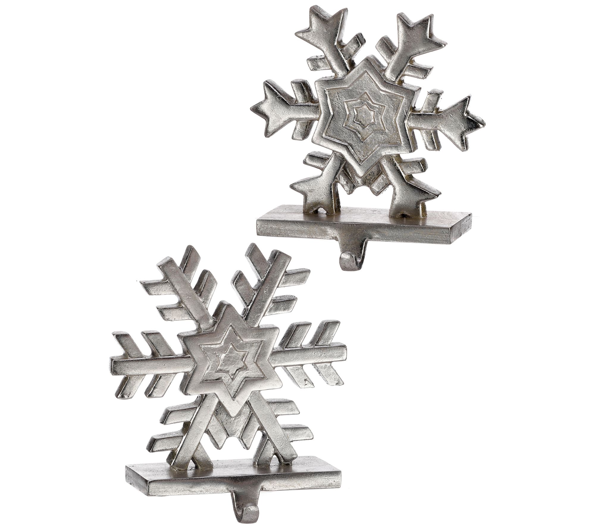 9" Resin Snowflake Stocking Holder x2by Valerie