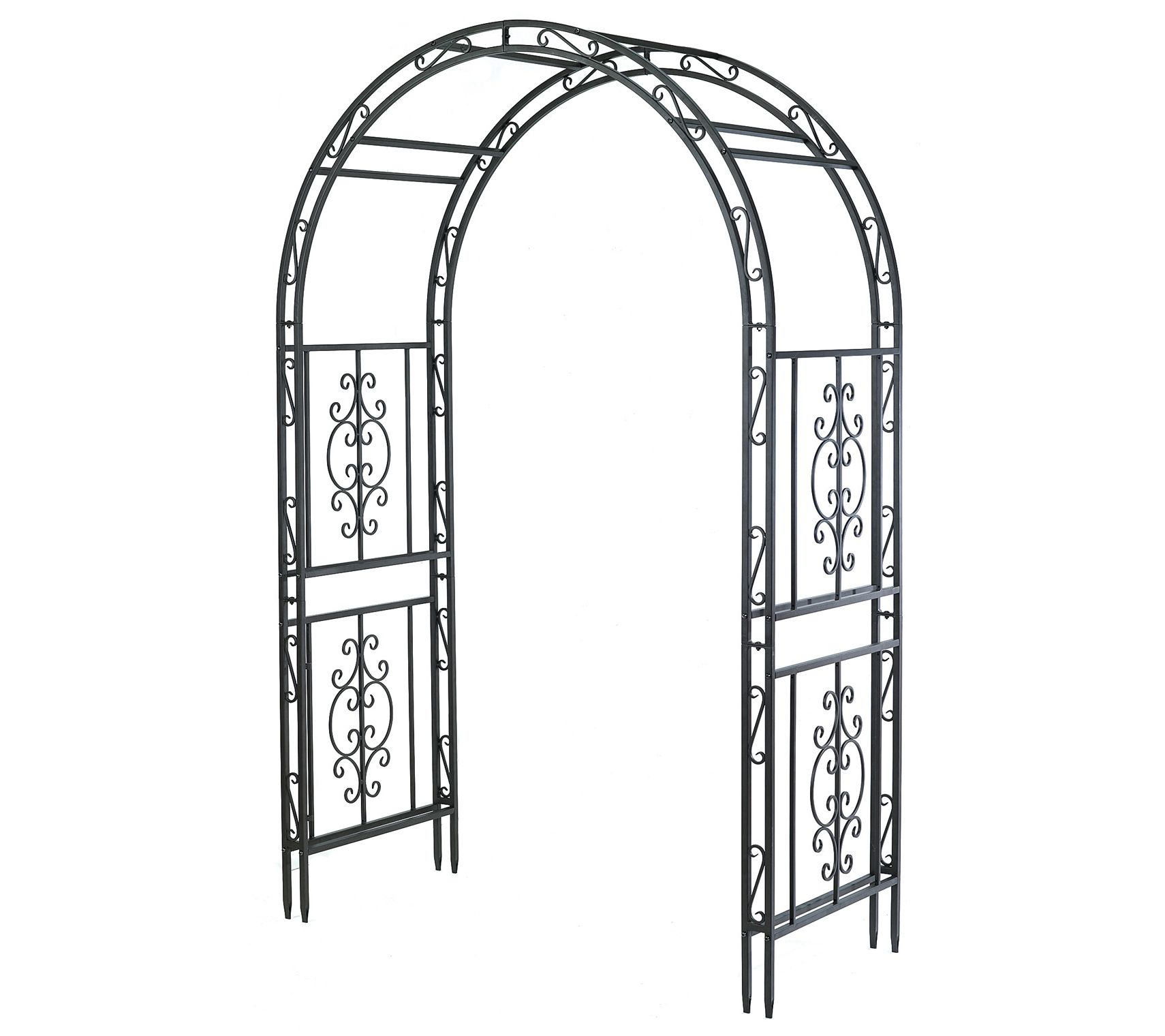 Evergreen Montebello Iron Arched Garden Arbor - QVC.com