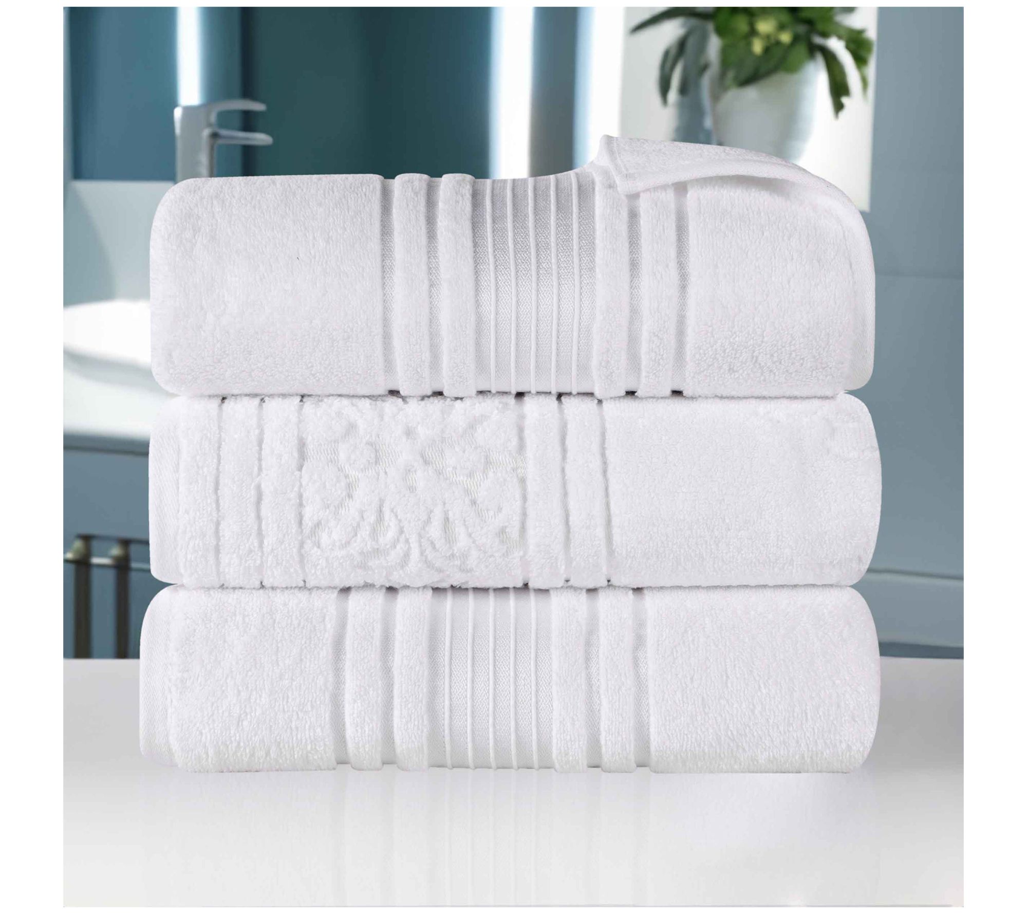 Superior 4pc Sadie Zero Twist Cotton AbsorbentBath Towel Set