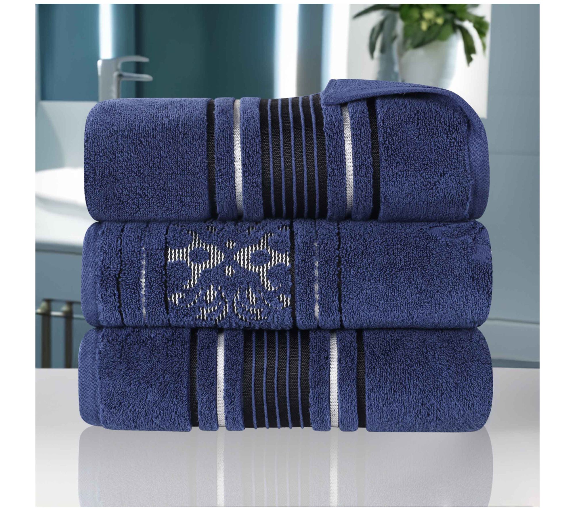 Superior 4pc Sadie Zero Twist Cotton AbsorbentBath Towel Set