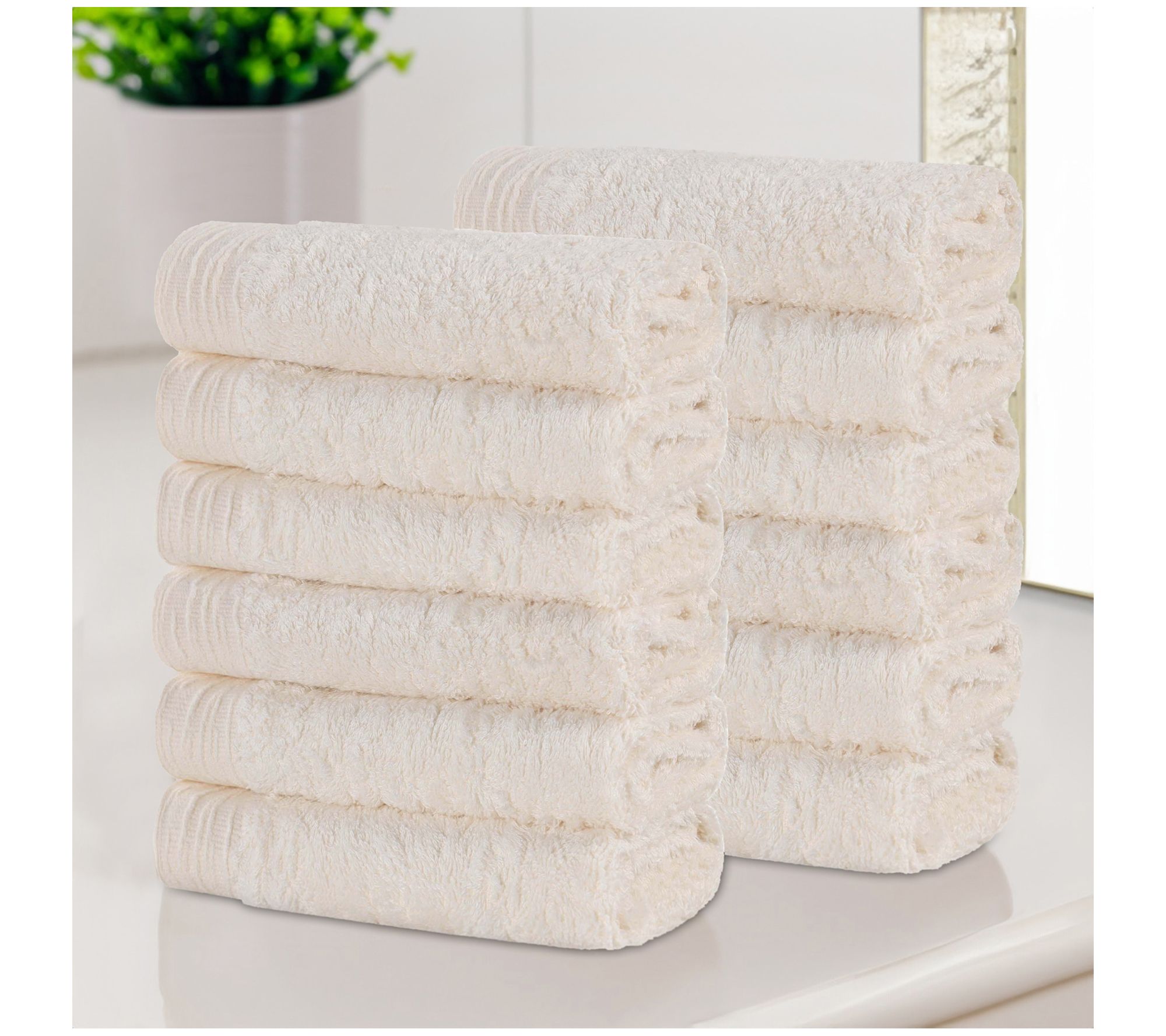 Superior Rayon made from Bamboo Face Towel Set of 12