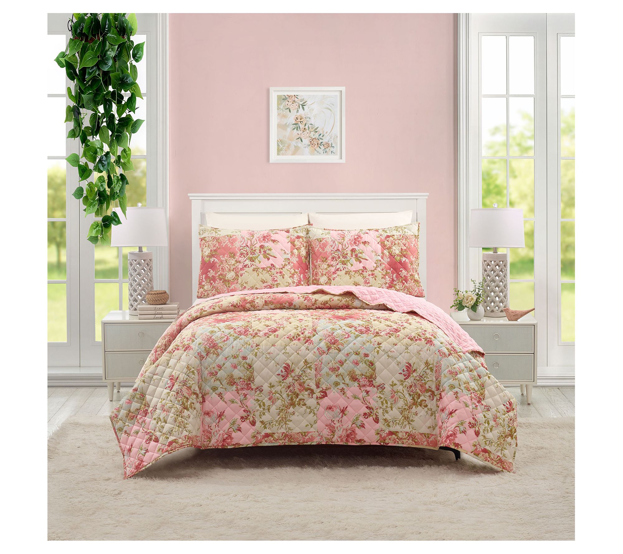 Meline 3-Piece Full/Queen Quilt Set - QVC.com