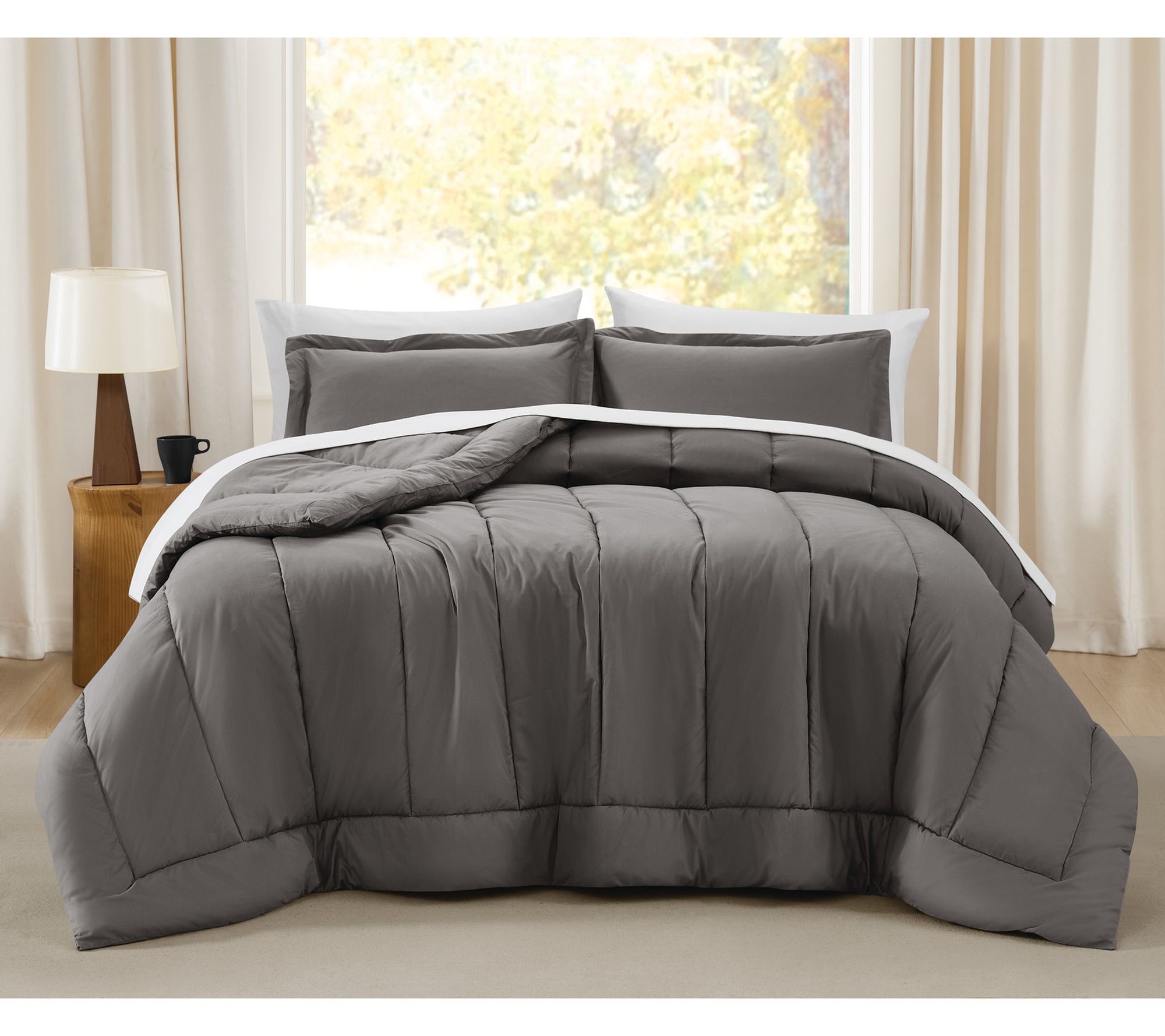 Brooklyn Loom Oversized Cotton Percale King 3pcComforter Set