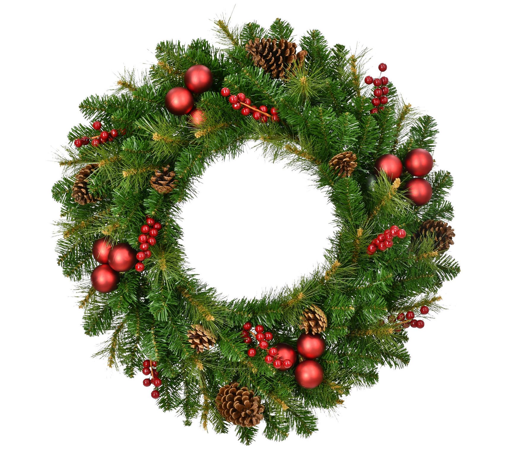 Fraser Hill Farm 30-In. Joyful Wreath Door or Wall Hanging wit