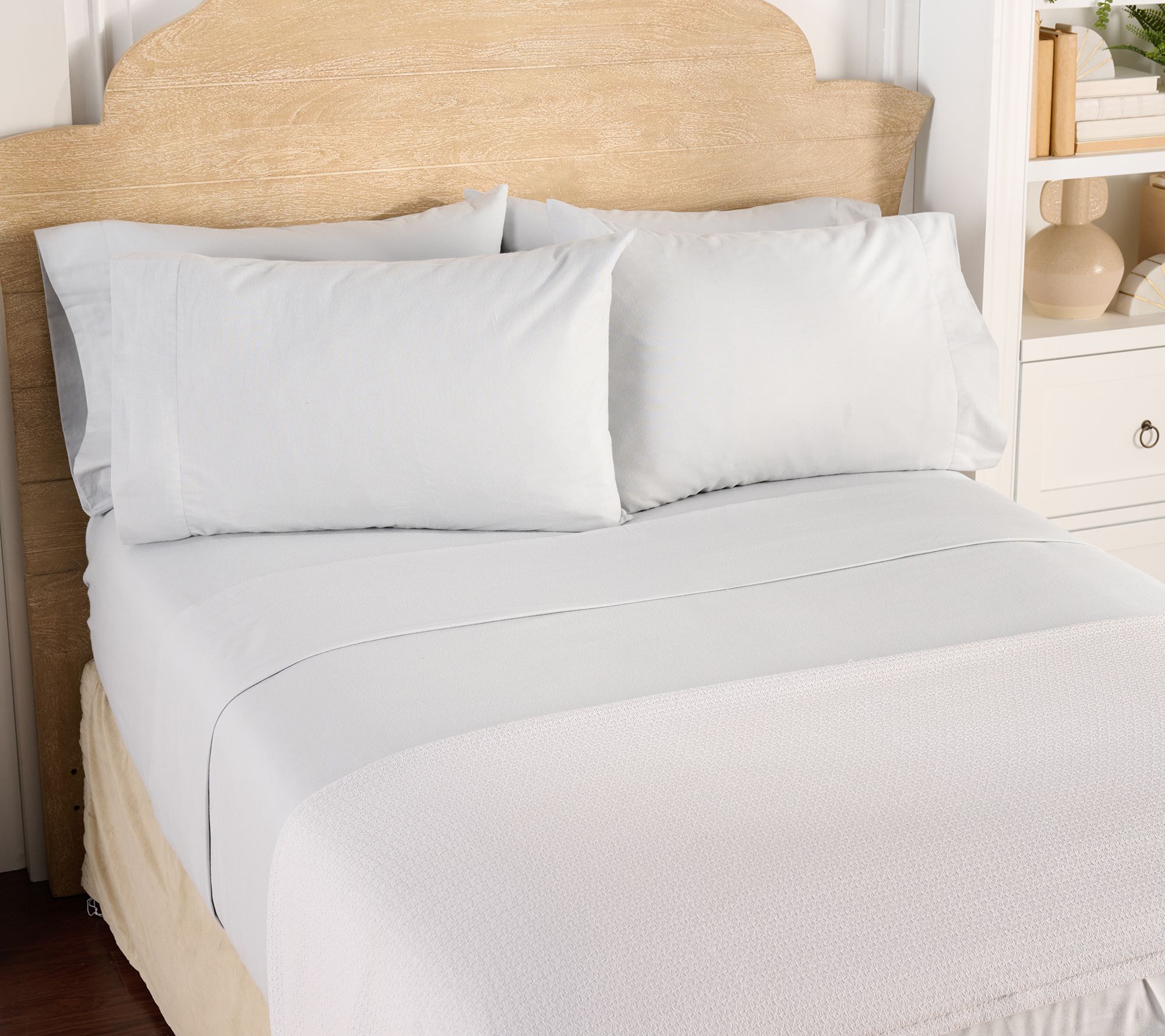 "As Is" Home Reflections Flannel Sheet Set with Extra Cases