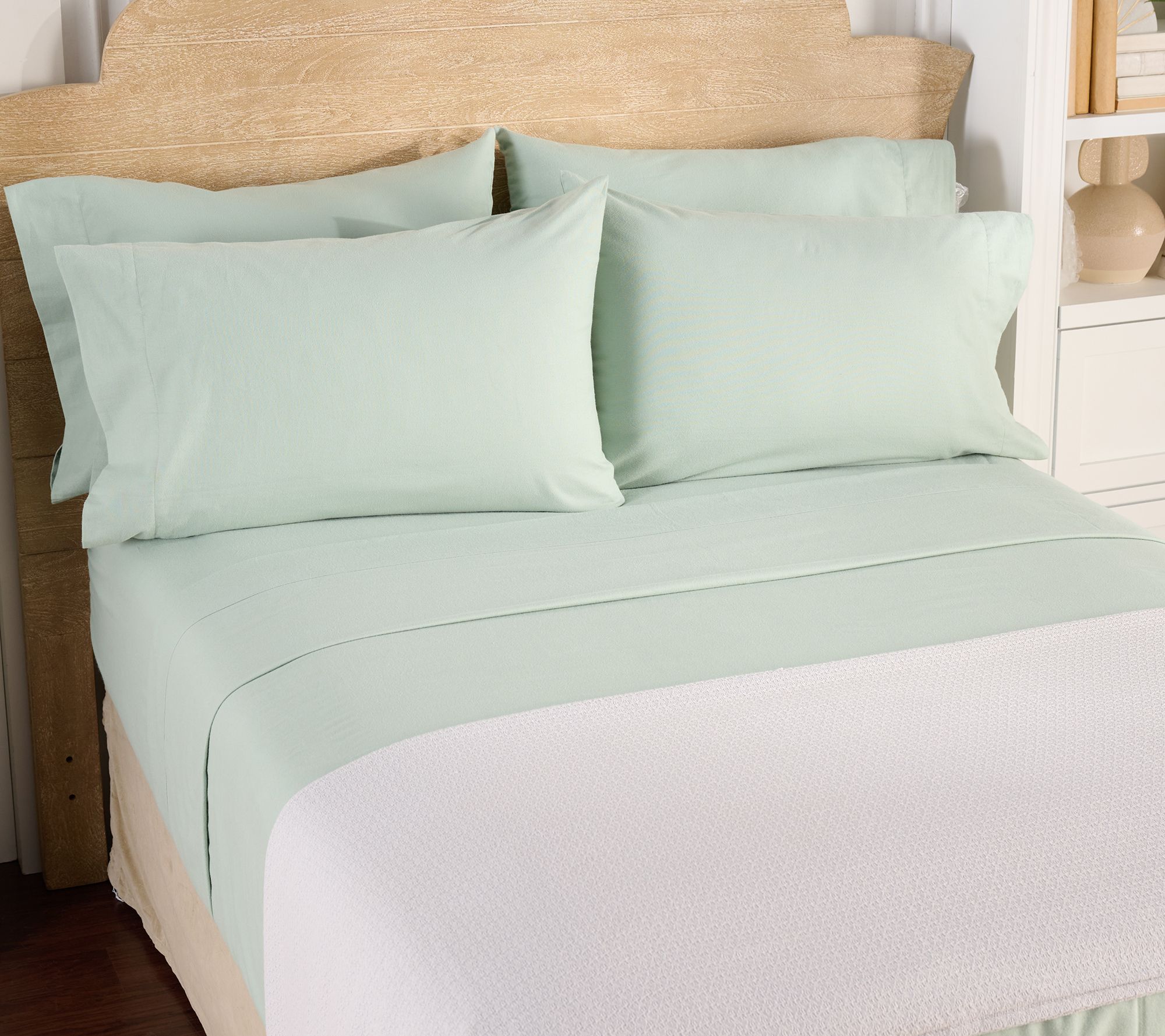 "As Is" Home Reflections Flannel Sheet Set with Extra Cases