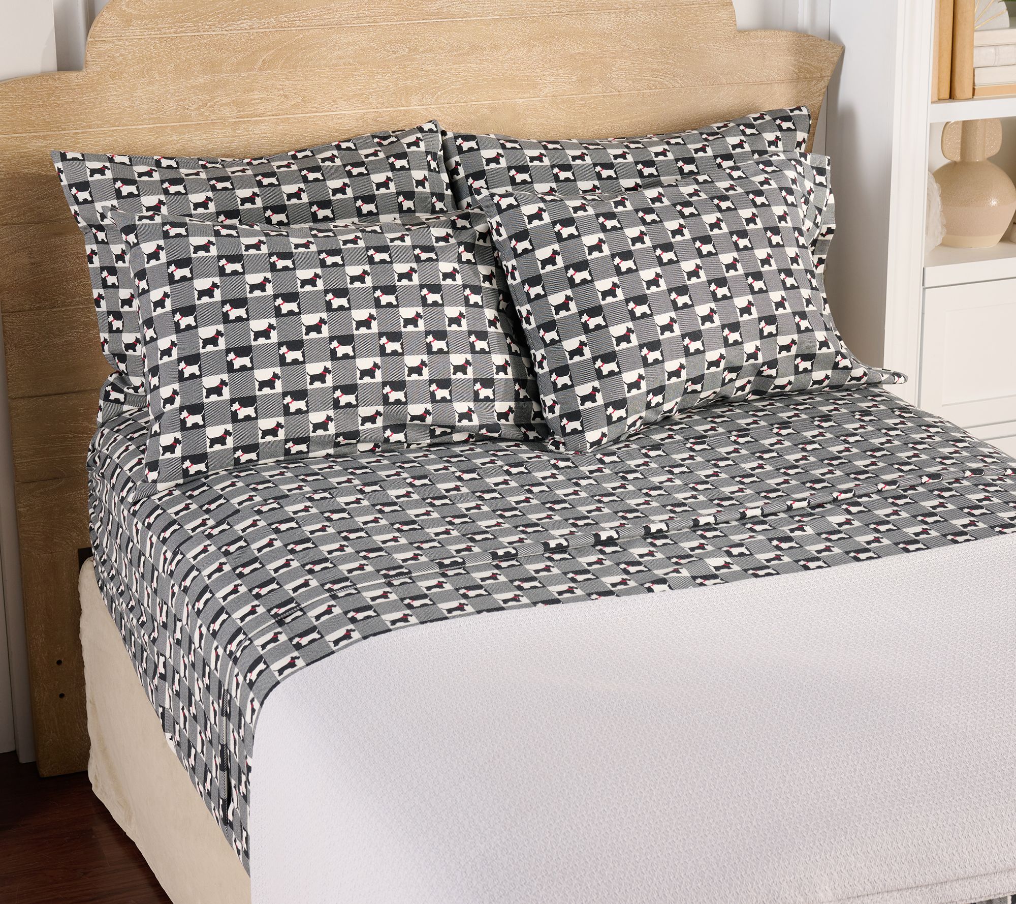 "As Is" Home Reflections Flannel Sheet Set with Extra Cases