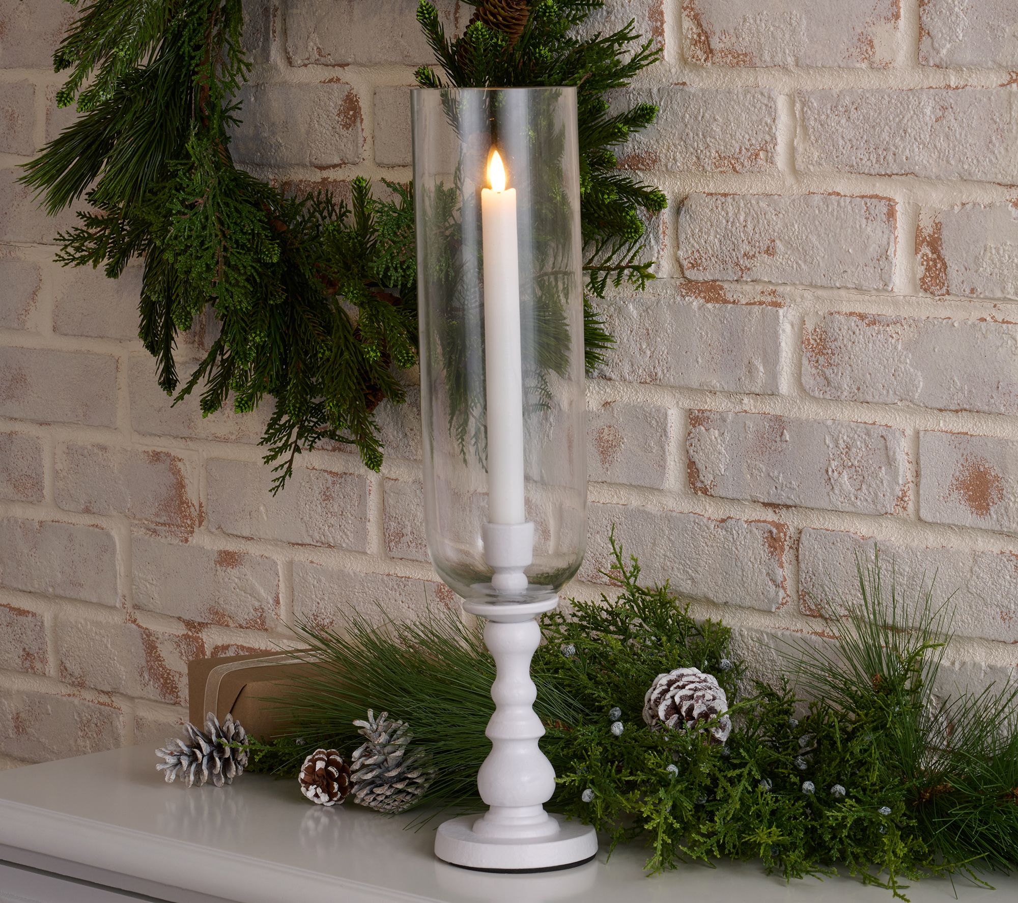 18" Glass and Metal Taper Candleholder by Valerie