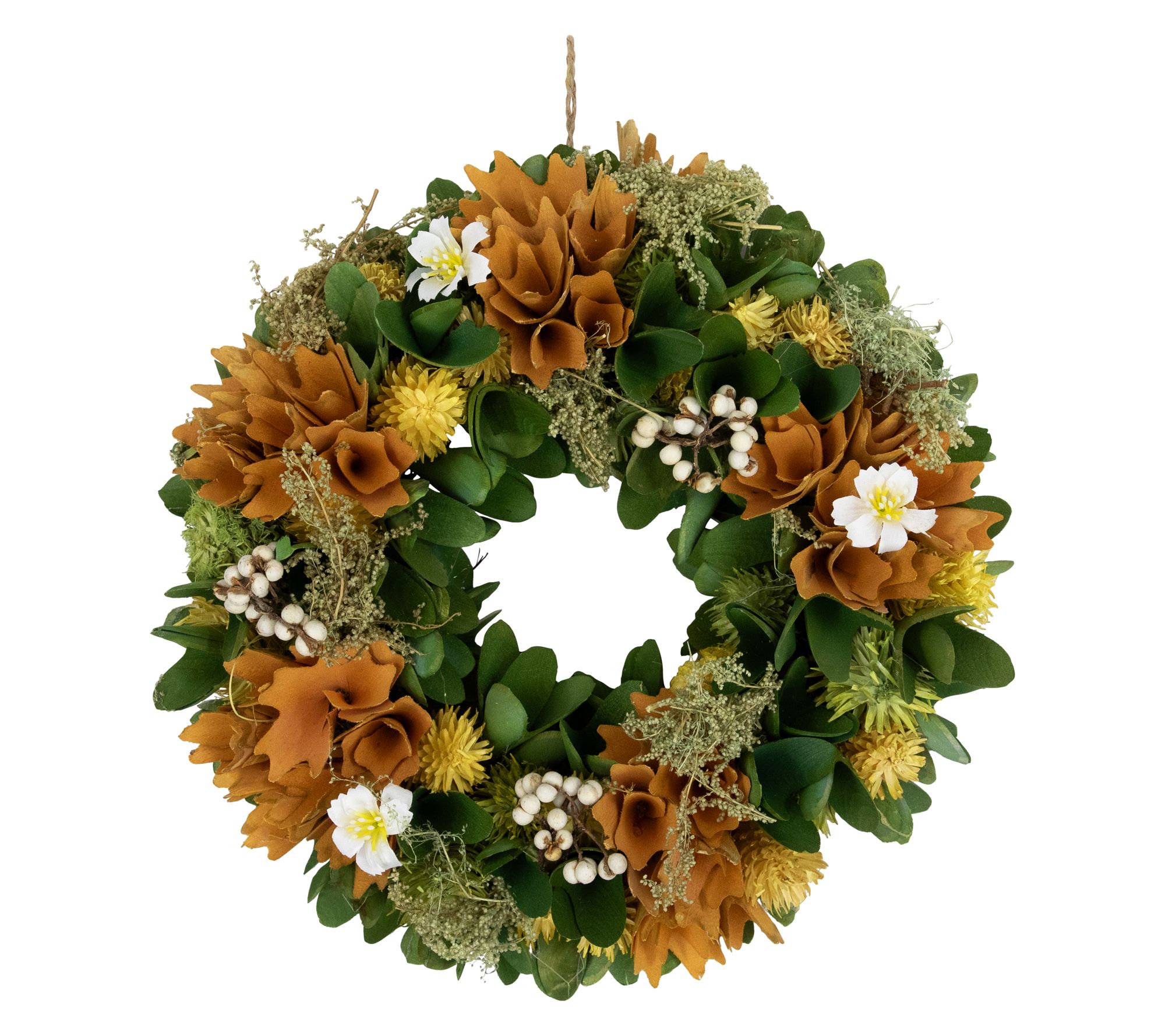 Northlight Mixed Floral Spring Wreath - 11" - Orange