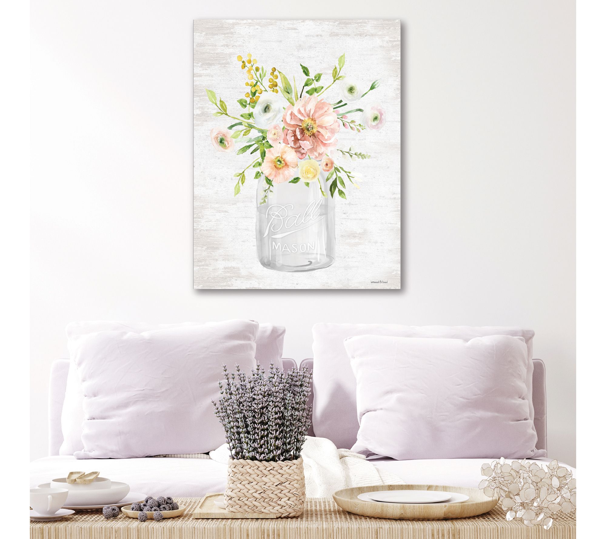 Courtside Market Spring Floral Bouquet Blush 20x24 Canvas Wall